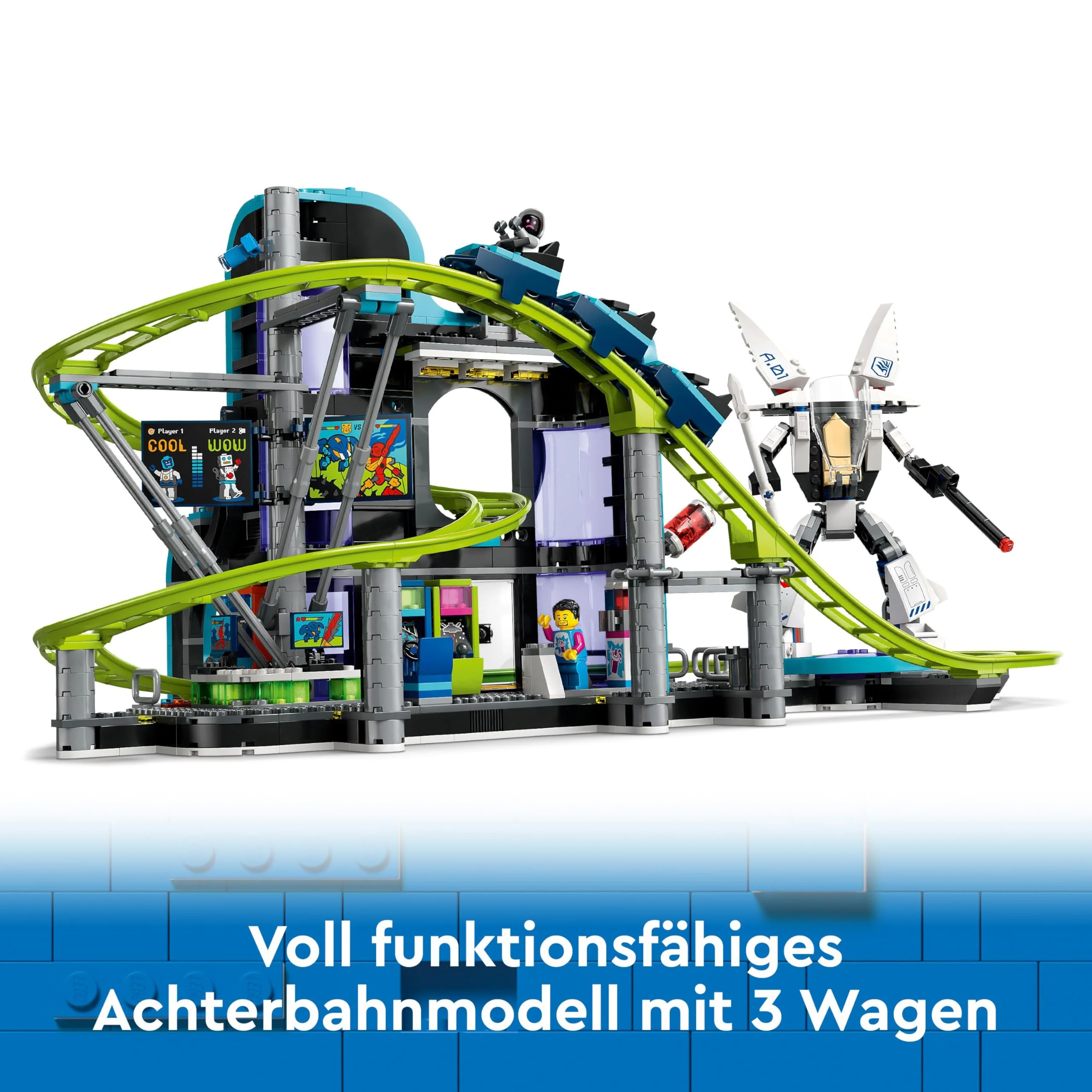 LEGO City Achterbahn mit Roboter-Mech, Spielzeug-Vergnügungspark, Spielset für Jungen und Mädchen ab 8 Jahren, Geschenk für kreative Kinder 60421 - Image 12