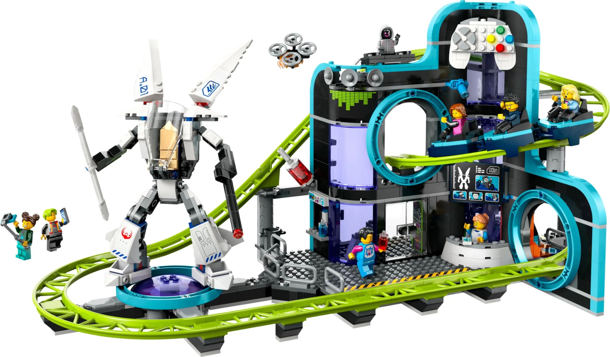 LEGO City Achterbahn mit Roboter-Mech, Spielzeug-Vergnügungspark, Spielset für Jungen und Mädchen ab 8 Jahren, Geschenk für kreative Kinder 60421 - Image 4