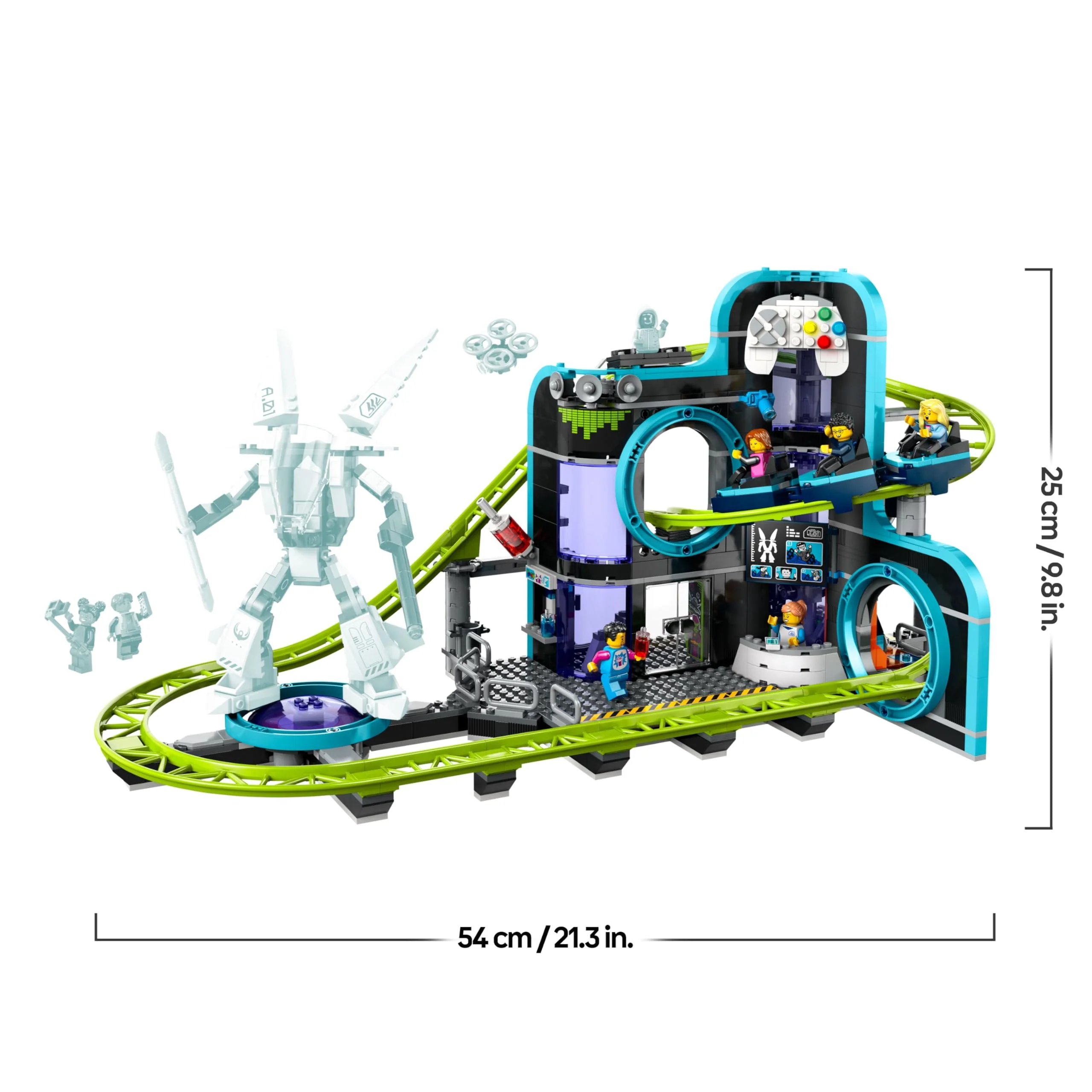 LEGO City Achterbahn mit Roboter-Mech, Spielzeug-Vergnügungspark, Spielset für Jungen und Mädchen ab 8 Jahren, Geschenk für kreative Kinder 60421 - Image 6