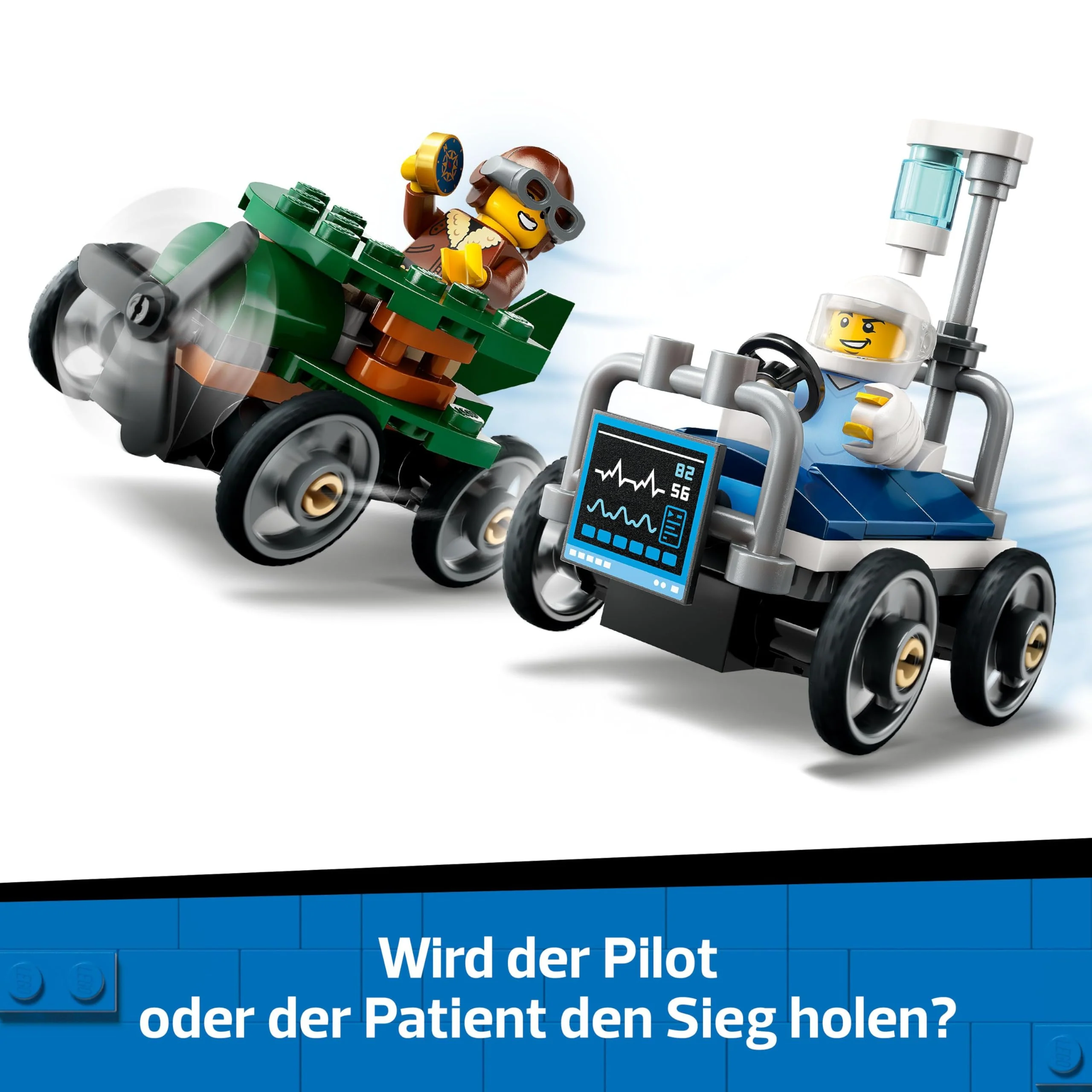 LEGO City Flugzeug vs. Krankenhausbett Rennwagen Set - Seifenkisten Spielzeug für Jungen und Mädchen ab 5 Jahren - Bauset mit 2 Minifiguren - Geschenk zum Geburtstag & für die Feiertage 60459 - Image 10