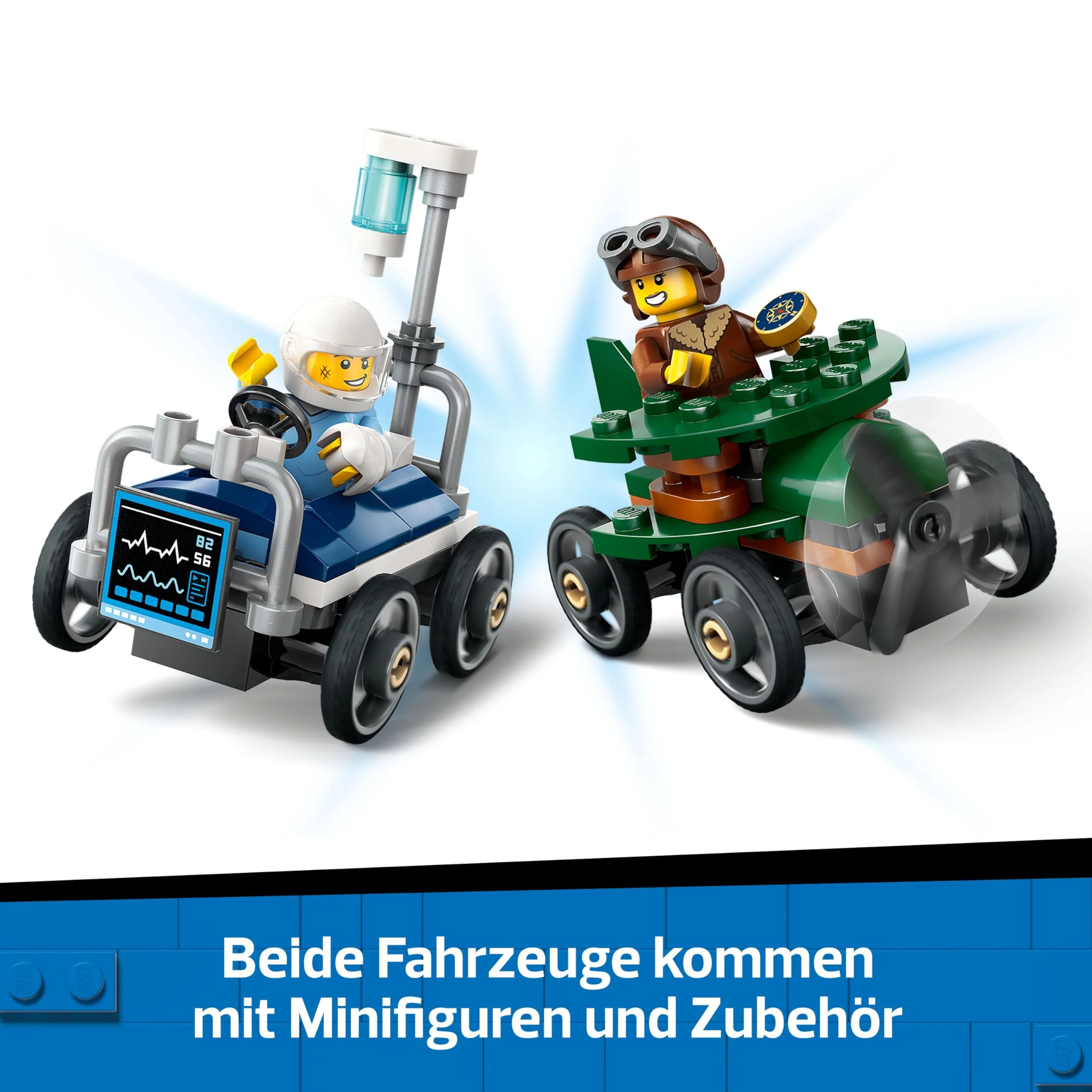 LEGO City Flugzeug vs. Krankenhausbett Rennwagen Set - Seifenkisten Spielzeug für Jungen und Mädchen ab 5 Jahren - Bauset mit 2 Minifiguren - Geschenk zum Geburtstag & für die Feiertage 60459 - Image 11