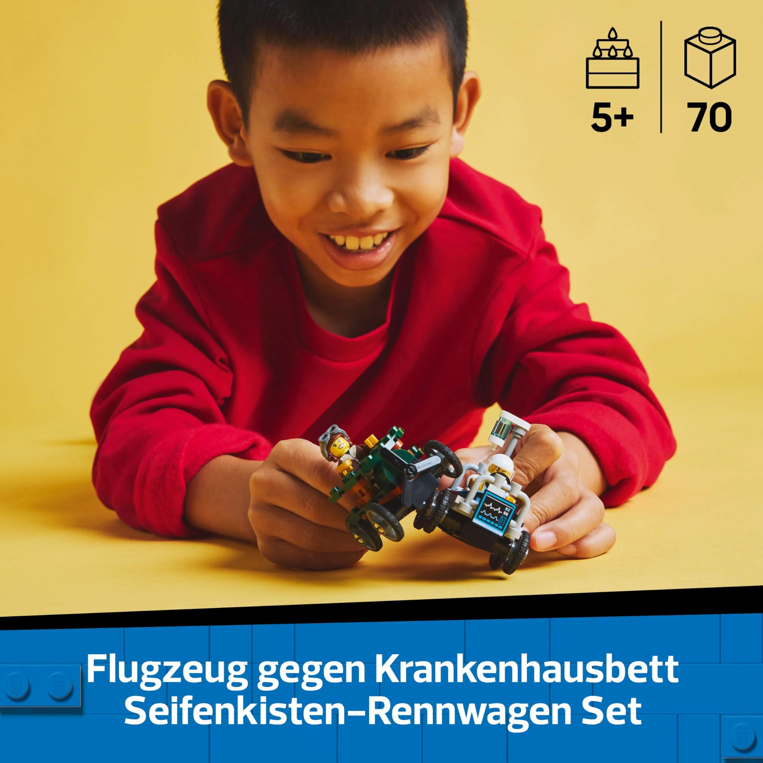 LEGO City Flugzeug vs. Krankenhausbett Rennwagen Set - Seifenkisten Spielzeug für Jungen und Mädchen ab 5 Jahren - Bauset mit 2 Minifiguren - Geschenk zum Geburtstag & für die Feiertage 60459 - Image 12