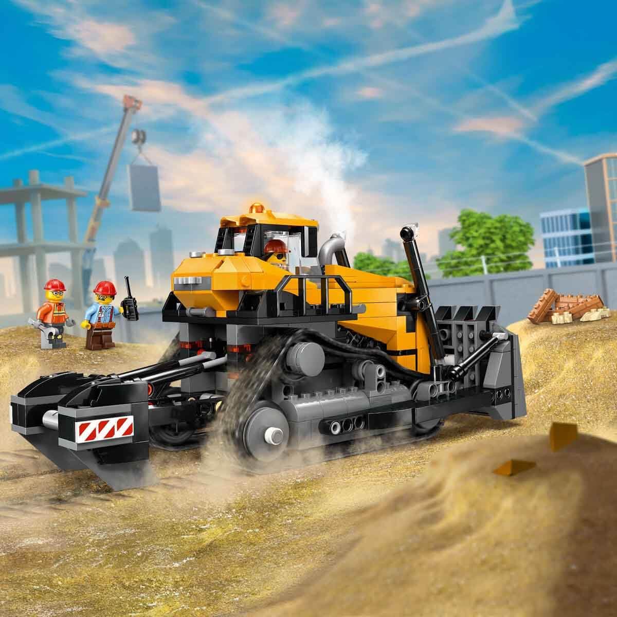LEGO City Gelber Bulldozer Set – Spielzeugbaustelle, BAU- und Spielset – wirklichkeitsgetreue Baumaschine mit Fahrer und 2 Bauarbeitern – Geschenkidee für Kinder ab 8 Jahren – 60466 - Image 10