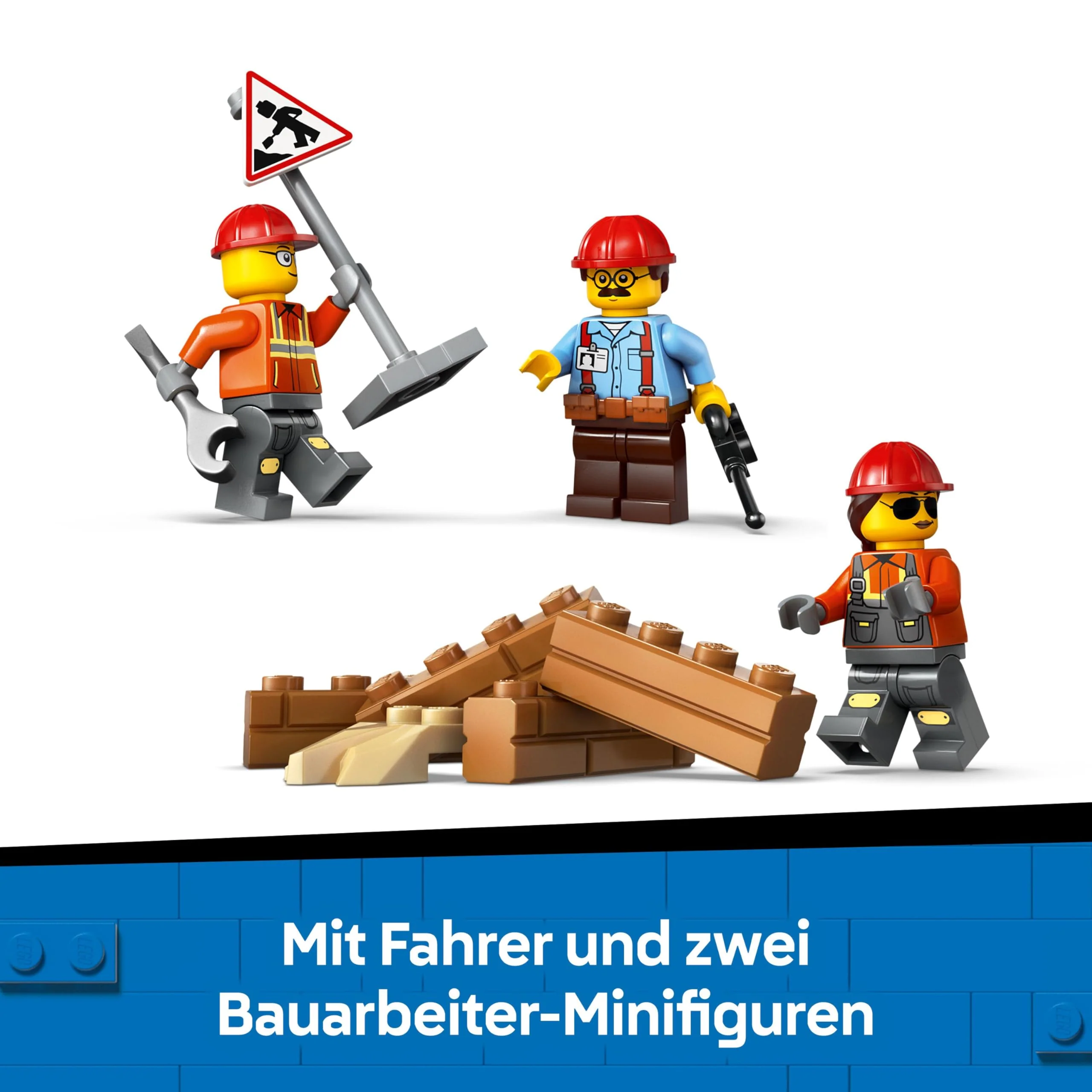 LEGO City Gelber Bulldozer Set – Spielzeugbaustelle, BAU- und Spielset – wirklichkeitsgetreue Baumaschine mit Fahrer und 2 Bauarbeitern – Geschenkidee für Kinder ab 8 Jahren – 60466 - Image 4