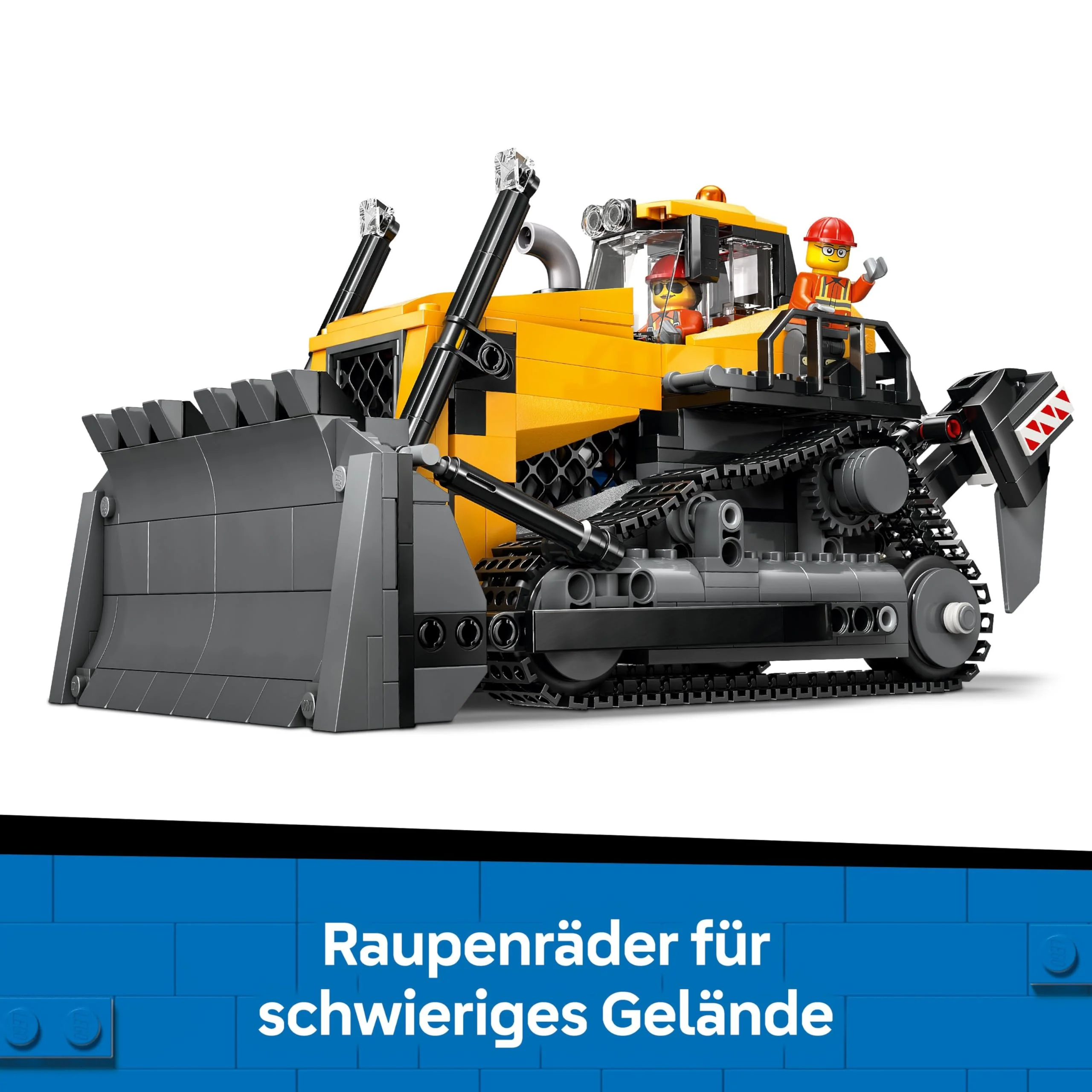LEGO City Gelber Bulldozer Set – Spielzeugbaustelle, BAU- und Spielset – wirklichkeitsgetreue Baumaschine mit Fahrer und 2 Bauarbeitern – Geschenkidee für Kinder ab 8 Jahren – 60466 - Image 7