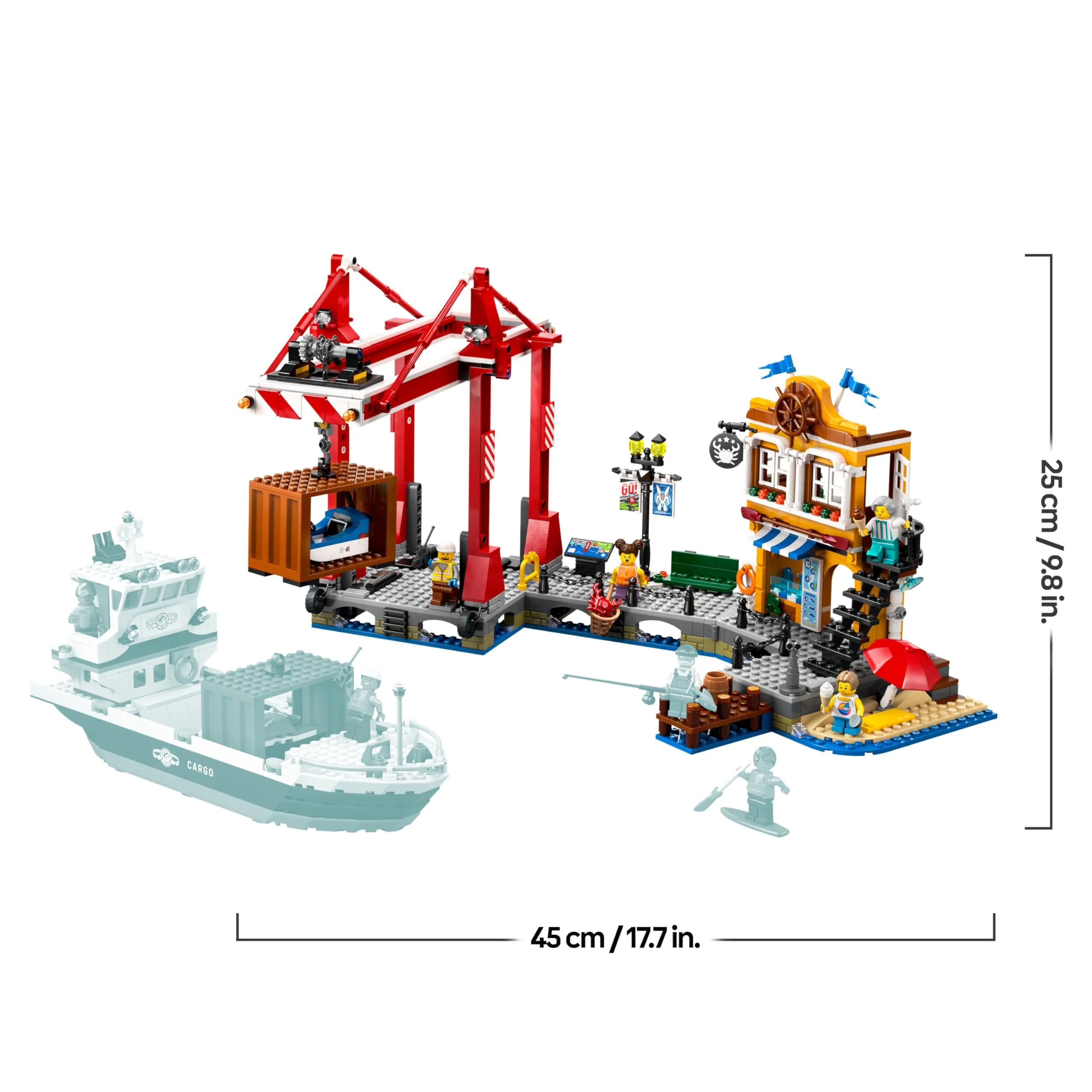 LEGO City Hafen mit Frachtschiff, Bauspielzeug für Jungen und Mädchen ab 8 Jahren, Geschenkidee für Kinder, Containerkran, Schiff-Spielzeug und 8 Minifiguren 60422 - Image 6