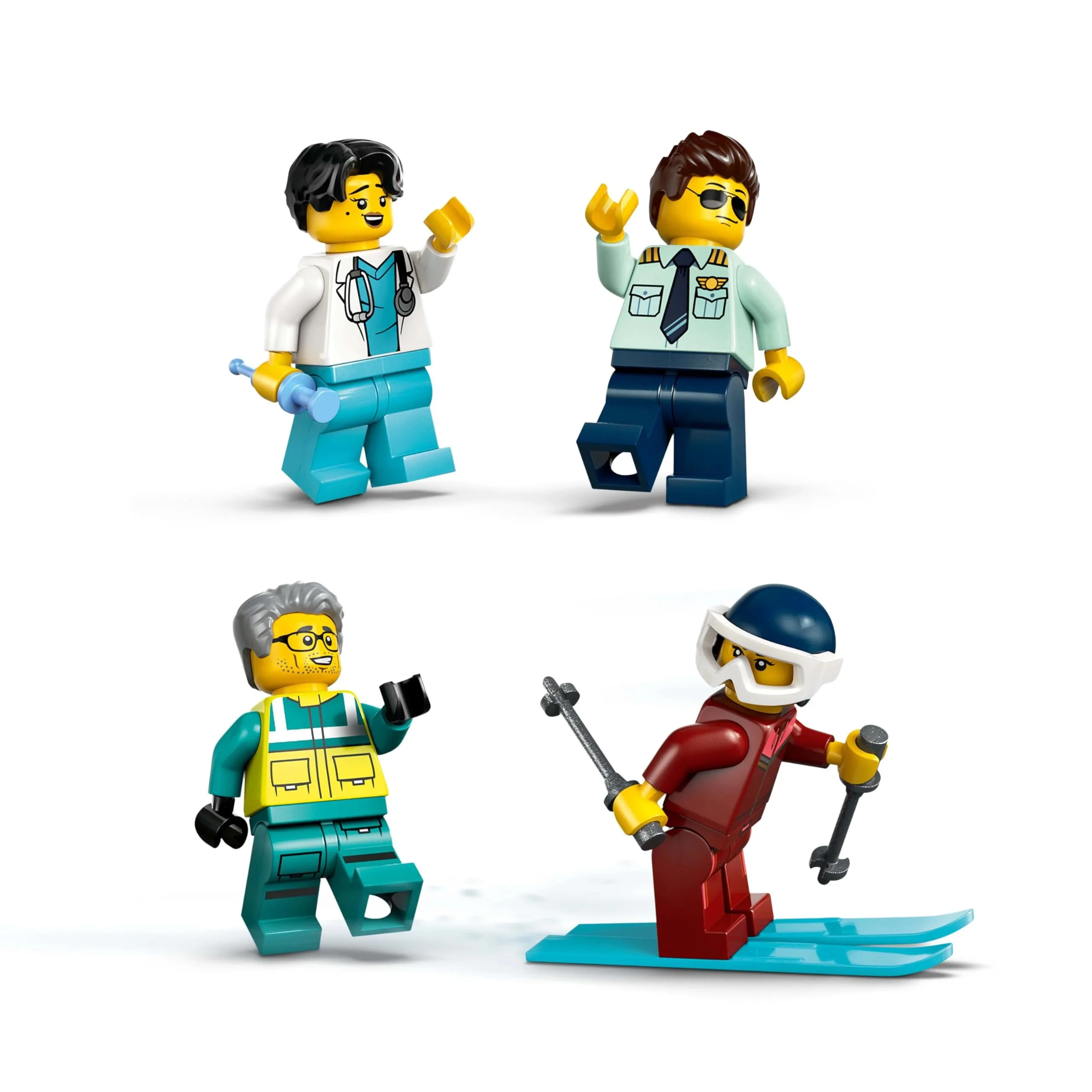 LEGO City Notfallrettungsflugzeug – Set mit Flieger, Schneemobil und 4 Mini-Figuren: Rettungssanitäter, Pilot, Arzt und Skifahrer – tolles Geschenk für Kinder ab 6 Jahren – 60465 - Image 5