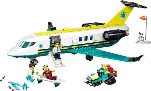 LEGO City Notfallrettungsflugzeug – Set mit Flieger, Schneemobil und 4 Mini-Figuren: Rettungssanitäter, Pilot, Arzt und Skifahrer – tolles Geschenk für Kinder ab 6 Jahren – 60465 - Image 9