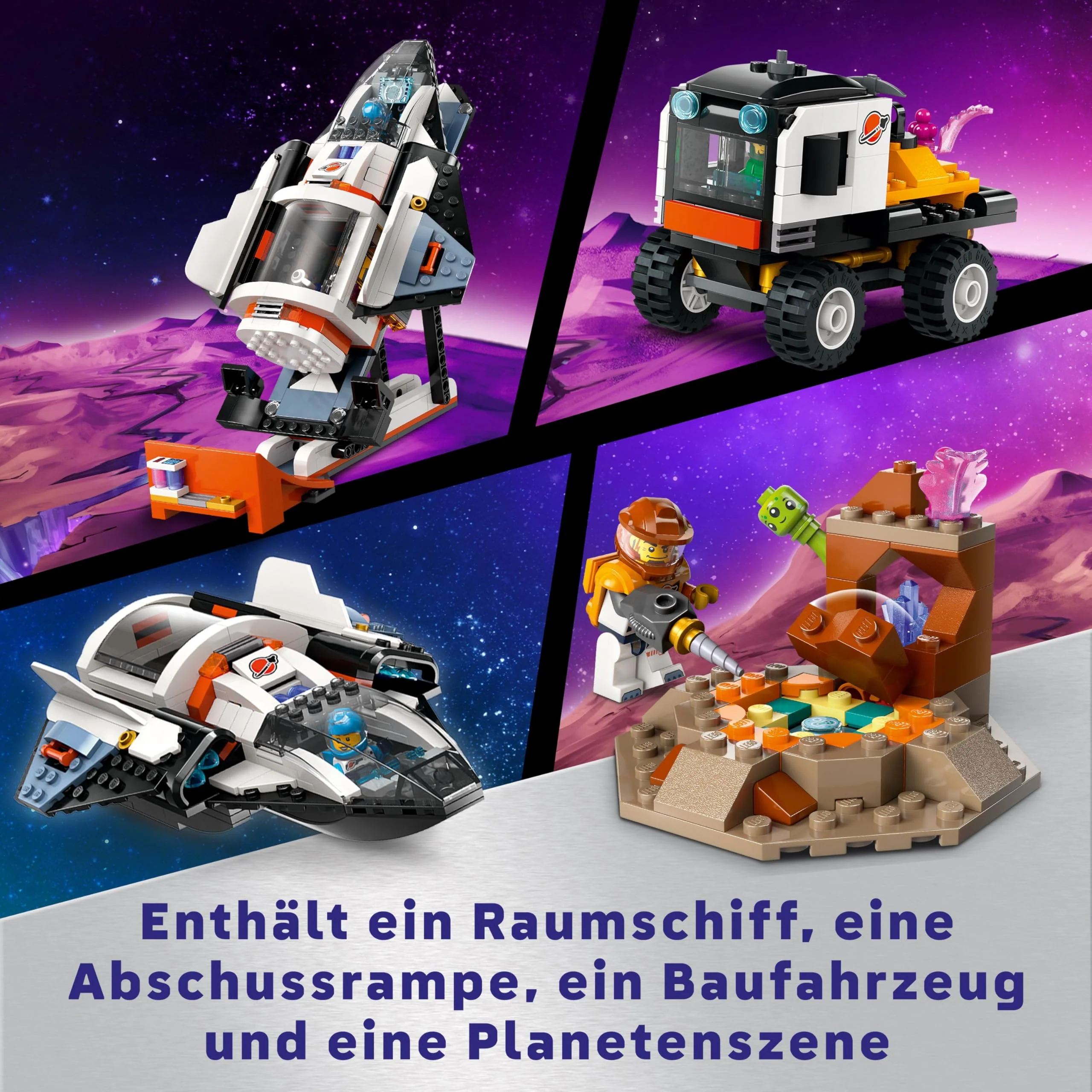 LEGO City Raumbasis mit Startrampe, Raumstation-Spielzeug mit Weltraum-Fahrzeug und Raumschiff für Kinder, Set mit 6 Minifiguren, Roboter und Alien-Figuren, Geschenk für Jungs und Mädchen 60434 - Image 10