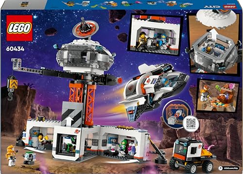 LEGO City Raumbasis mit Startrampe, Raumstation-Spielzeug mit Weltraum-Fahrzeug und Raumschiff für Kinder, Set mit 6 Minifiguren, Roboter und Alien-Figuren, Geschenk für Jungs und Mädchen 60434 - Image 2