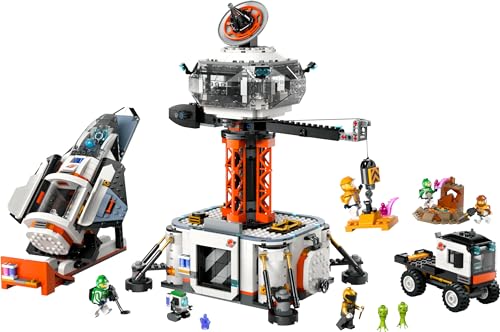 LEGO City Raumbasis mit Startrampe, Raumstation-Spielzeug mit Weltraum-Fahrzeug und Raumschiff für Kinder, Set mit 6 Minifiguren, Roboter und Alien-Figuren, Geschenk für Jungs und Mädchen 60434 - Image 3