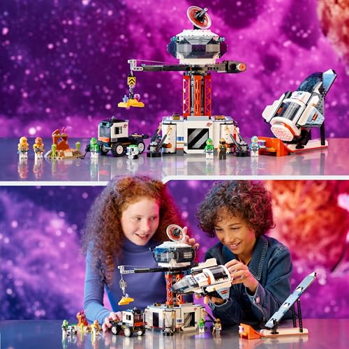 LEGO City Raumbasis mit Startrampe, Raumstation-Spielzeug mit Weltraum-Fahrzeug und Raumschiff für Kinder, Set mit 6 Minifiguren, Roboter und Alien-Figuren, Geschenk für Jungs und Mädchen 60434 - Image 4