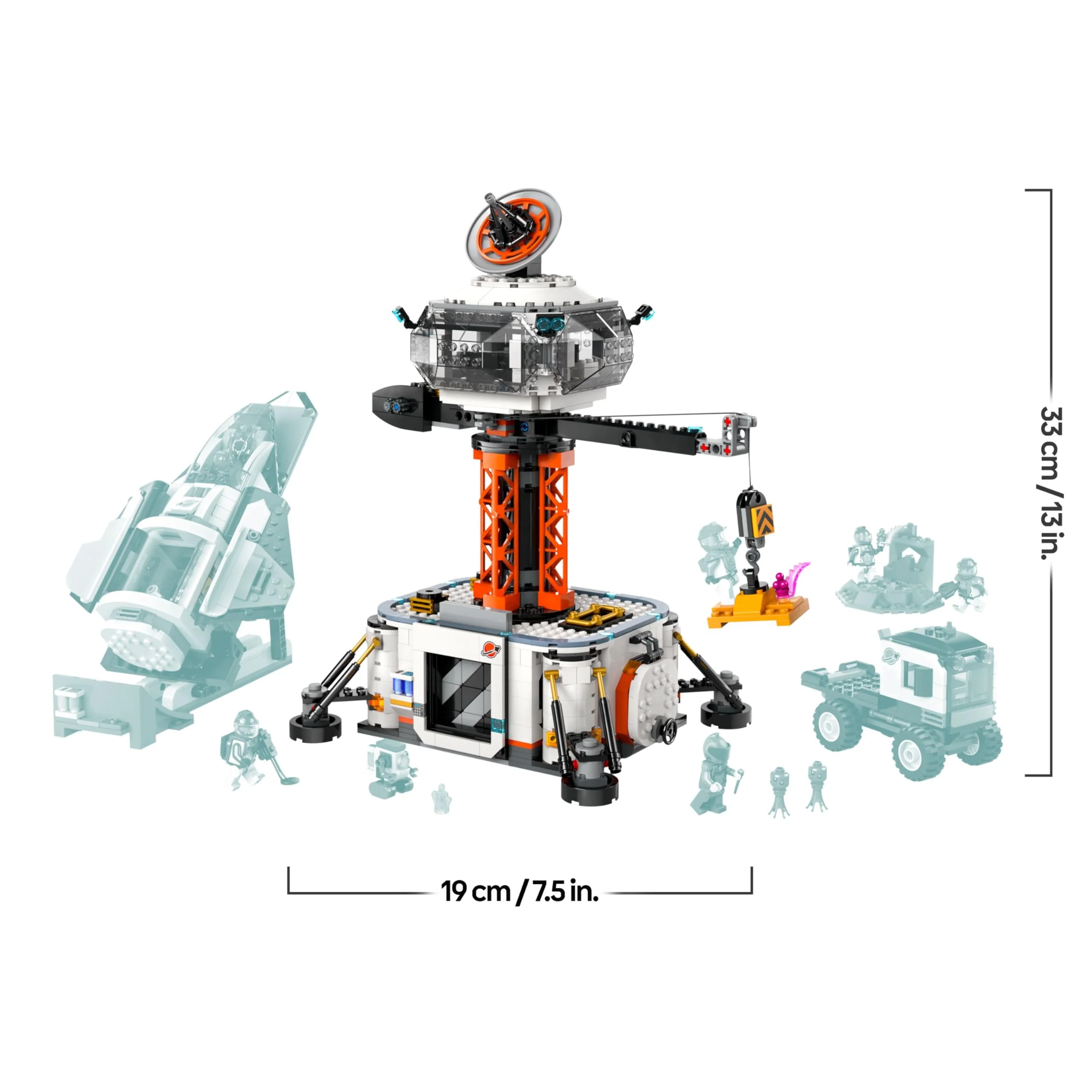 LEGO City Raumbasis mit Startrampe, Raumstation-Spielzeug mit Weltraum-Fahrzeug und Raumschiff für Kinder, Set mit 6 Minifiguren, Roboter und Alien-Figuren, Geschenk für Jungs und Mädchen 60434 - Image 5