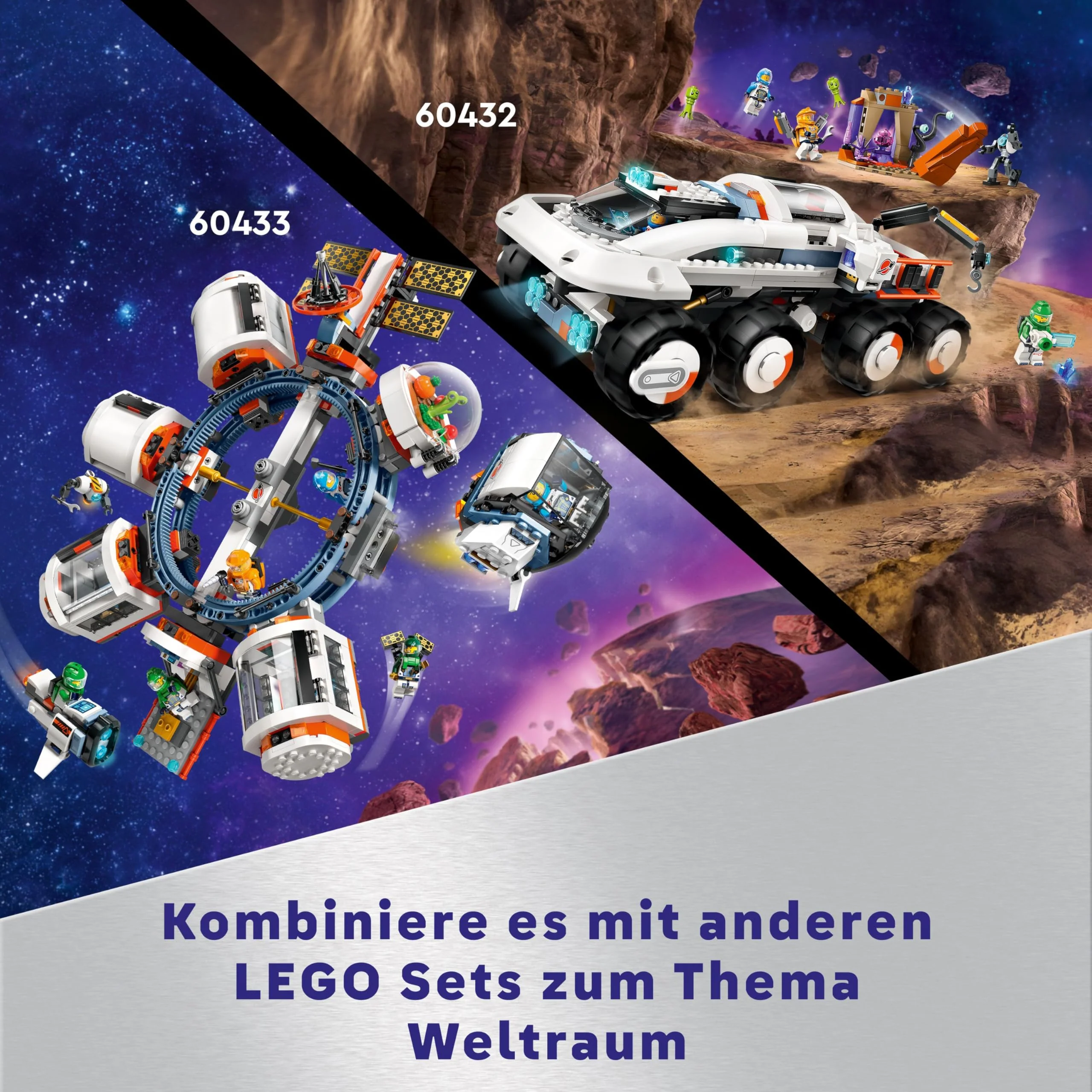 LEGO City Raumbasis mit Startrampe, Raumstation-Spielzeug mit Weltraum-Fahrzeug und Raumschiff für Kinder, Set mit 6 Minifiguren, Roboter und Alien-Figuren, Geschenk für Jungs und Mädchen 60434 - Image 6