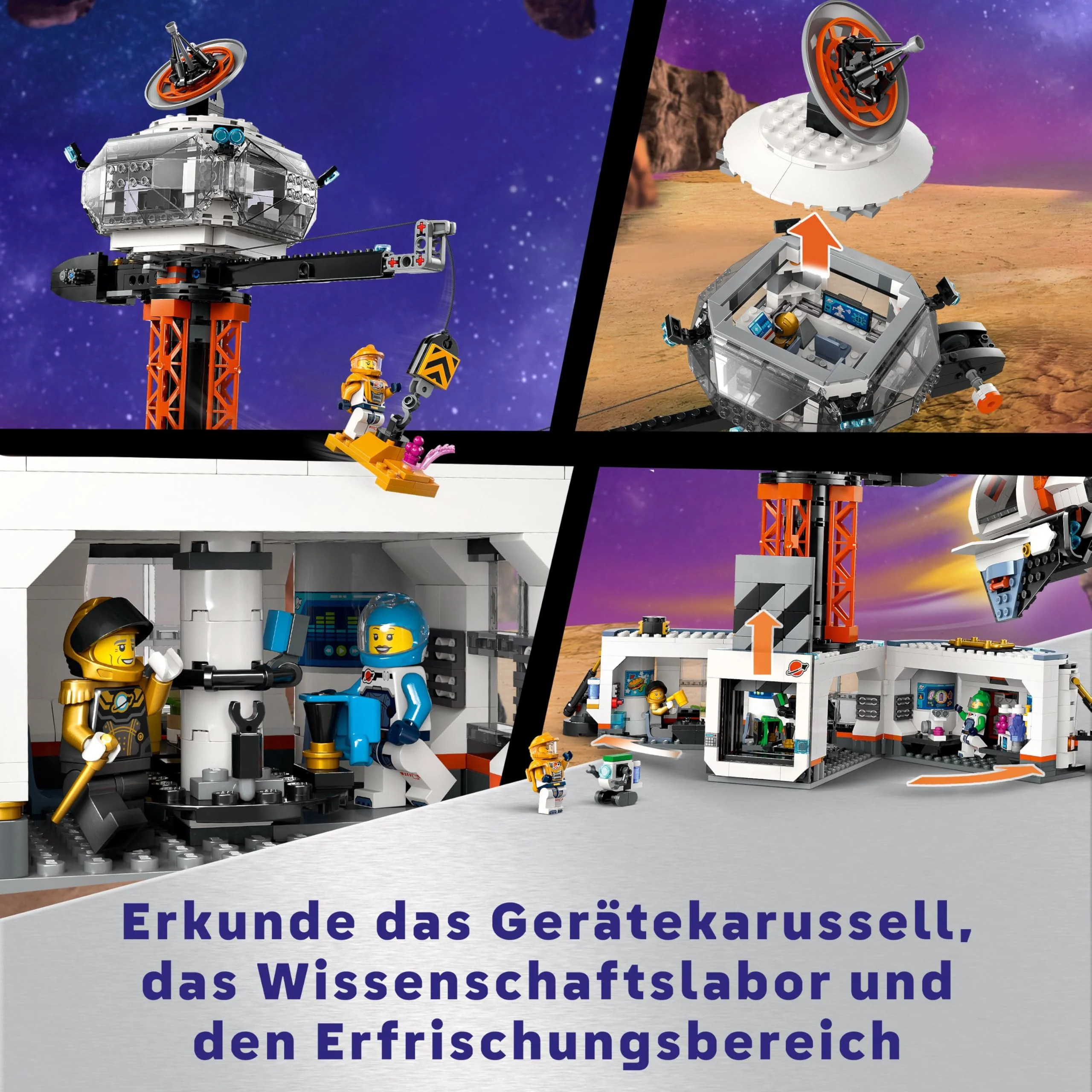 LEGO City Raumbasis mit Startrampe, Raumstation-Spielzeug mit Weltraum-Fahrzeug und Raumschiff für Kinder, Set mit 6 Minifiguren, Roboter und Alien-Figuren, Geschenk für Jungs und Mädchen 60434 - Image 9