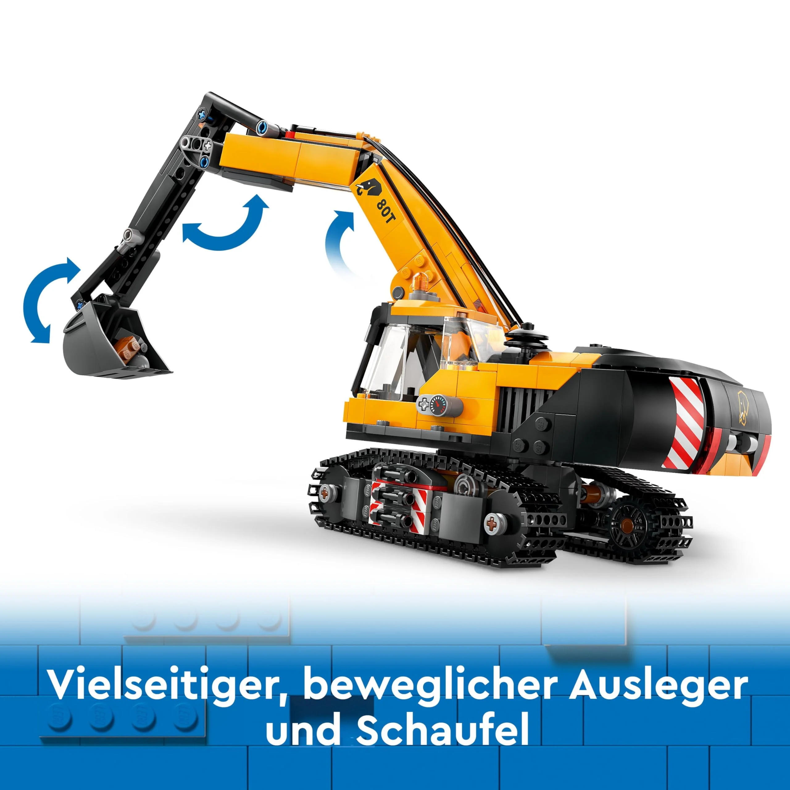 LEGO City Raupenbagger, Spielzeugbagger für Kinder ab 8 Jahren, Bauspielzeug mit Bagger-Modell, baubarer LKW mit Zubehör und 3 Minifiguren 60420 - Image 10