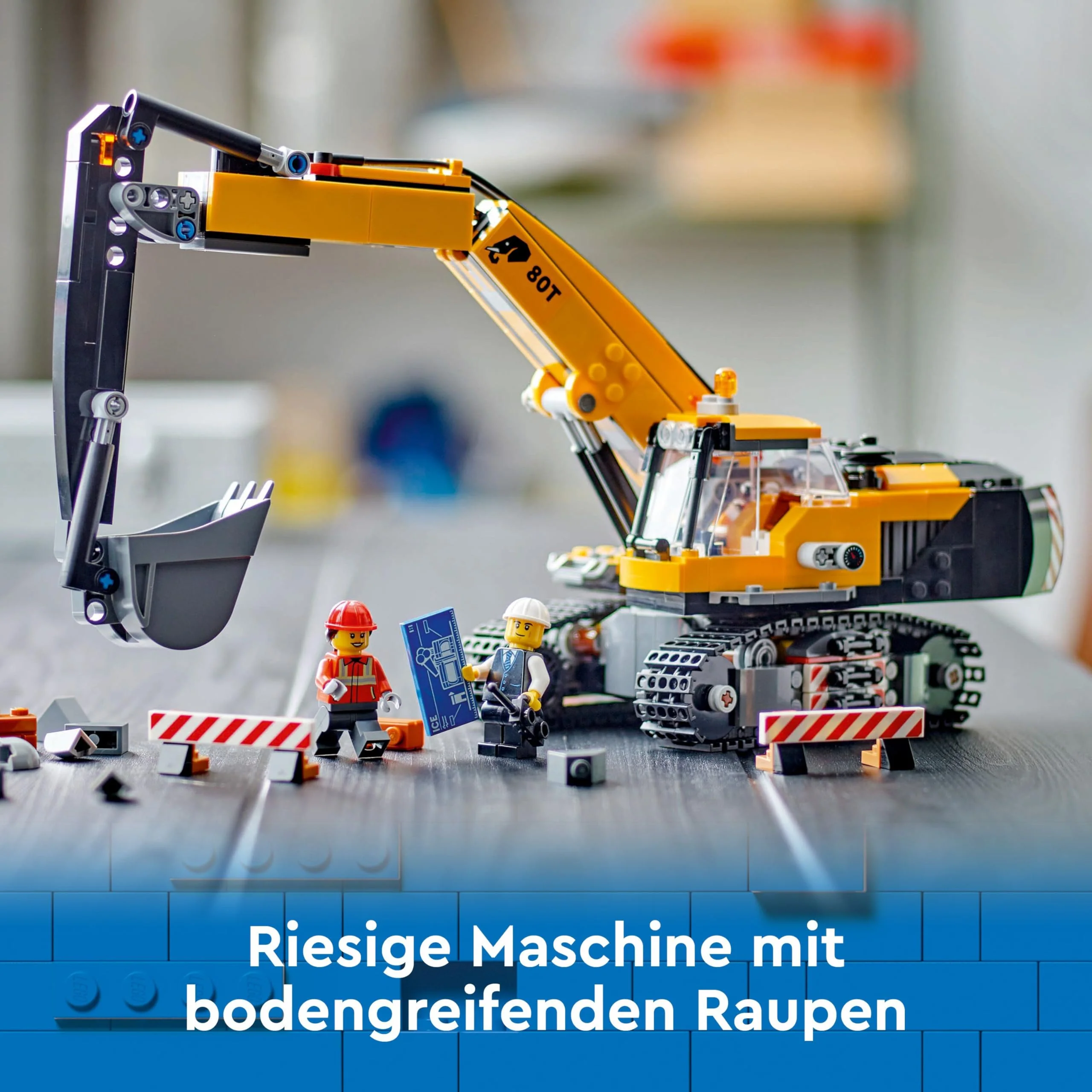 LEGO City Raupenbagger, Spielzeugbagger für Kinder ab 8 Jahren, Bauspielzeug mit Bagger-Modell, baubarer LKW mit Zubehör und 3 Minifiguren 60420 - Image 11