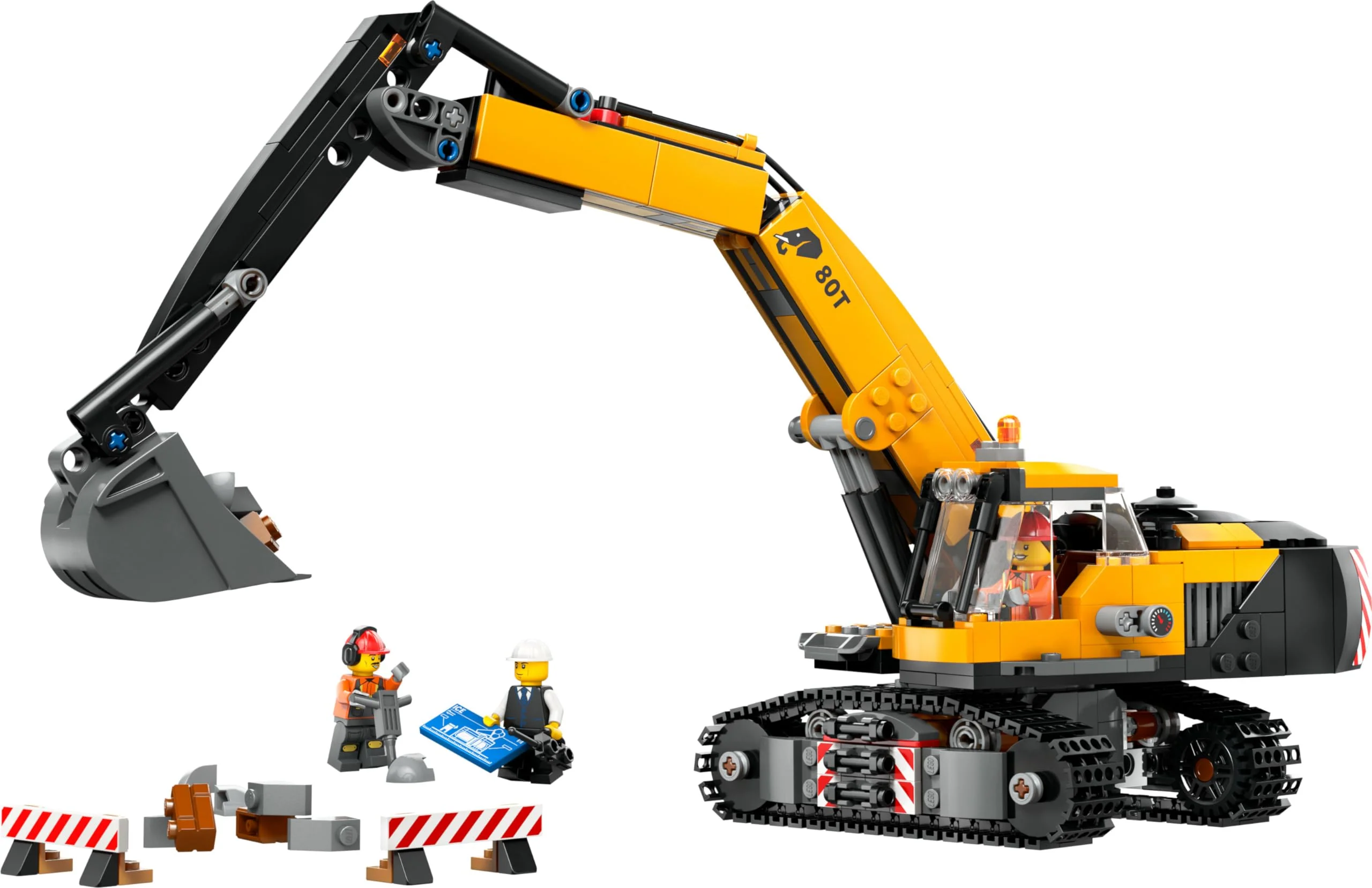 LEGO City Raupenbagger, Spielzeugbagger für Kinder ab 8 Jahren, Bauspielzeug mit Bagger-Modell, baubarer LKW mit Zubehör und 3 Minifiguren 60420 - Image 4
