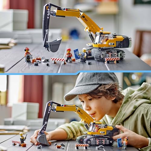 LEGO City Raupenbagger, Spielzeugbagger für Kinder ab 8 Jahren, Bauspielzeug mit Bagger-Modell, baubarer LKW mit Zubehör und 3 Minifiguren 60420 - Image 5