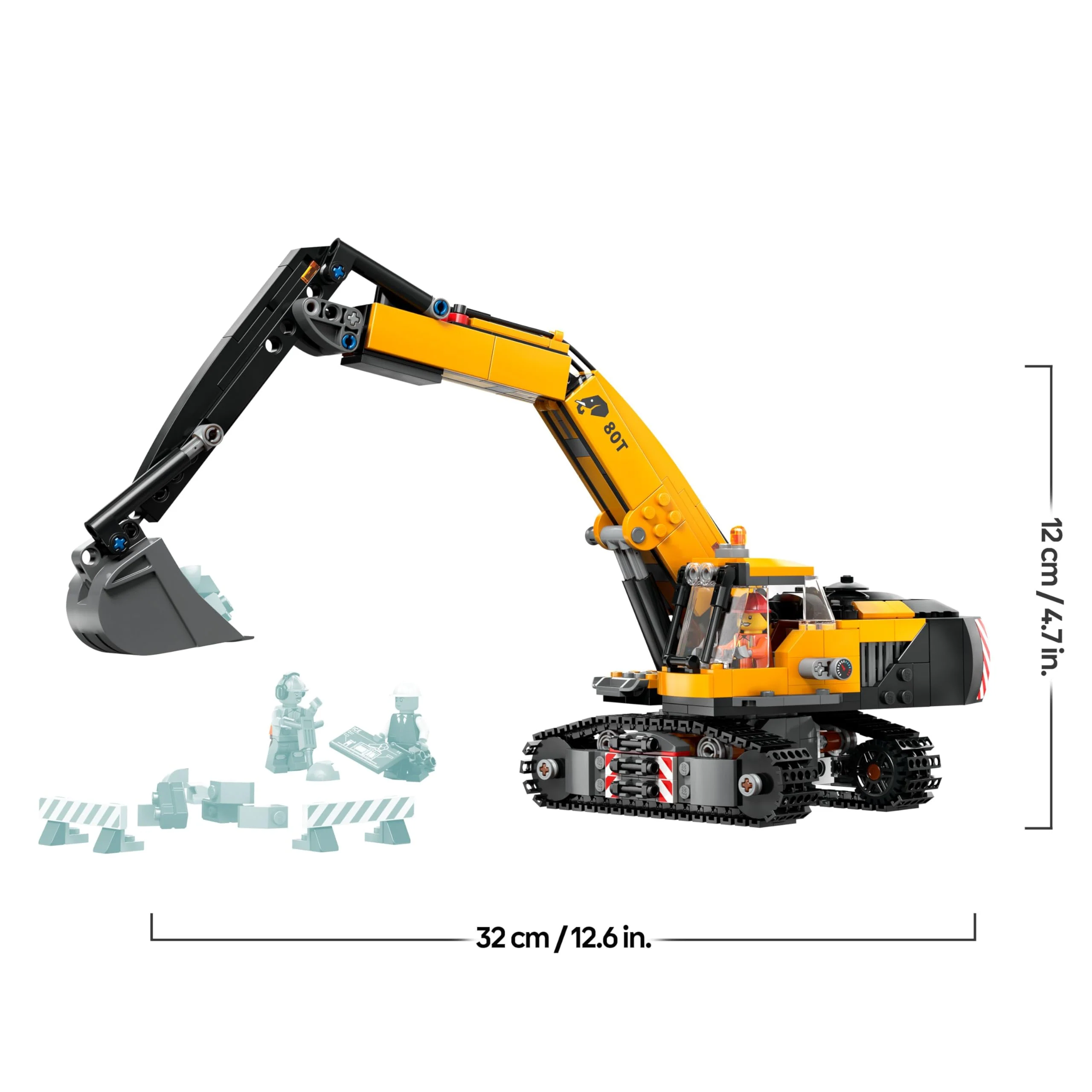 LEGO City Raupenbagger, Spielzeugbagger für Kinder ab 8 Jahren, Bauspielzeug mit Bagger-Modell, baubarer LKW mit Zubehör und 3 Minifiguren 60420 - Image 6