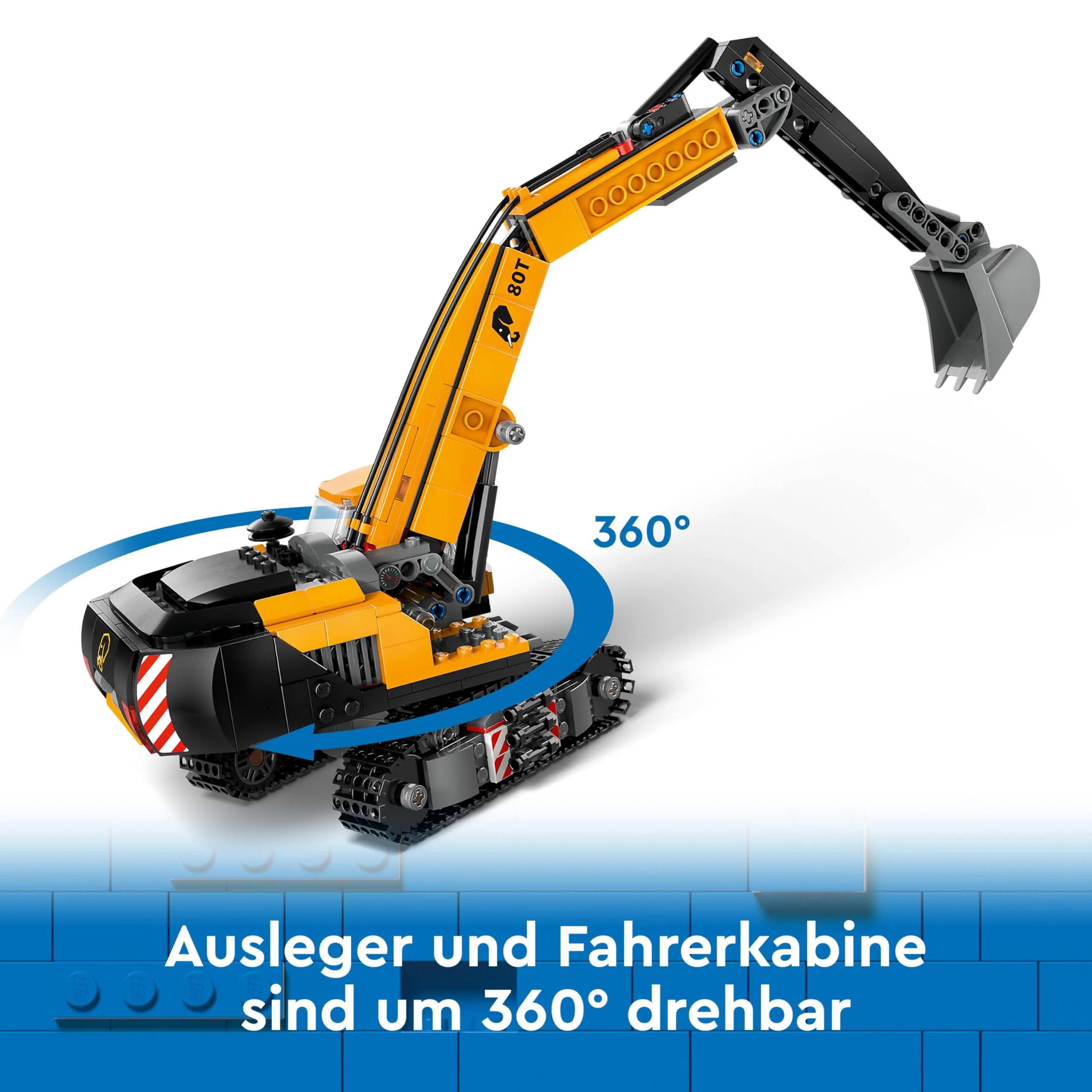 LEGO City Raupenbagger, Spielzeugbagger für Kinder ab 8 Jahren, Bauspielzeug mit Bagger-Modell, baubarer LKW mit Zubehör und 3 Minifiguren 60420 - Image 9