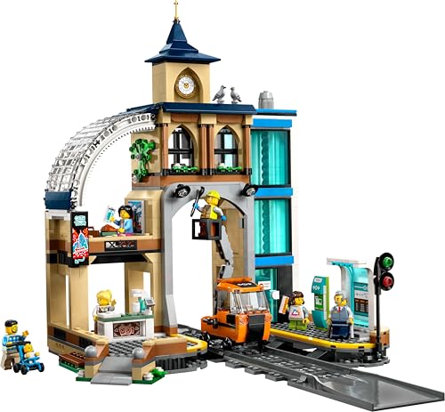 LEGO City Trains Hauptbahnhof - Wartungsfahrzeug-Spielzeug, funktionierendem Hublift, 2 Plattformen & 1 Gleisstück sowie 6 Minifiguren – Kreatives Geschenk für Jungen & Mädchen ab 7 Jahren - 60469 - Image 9