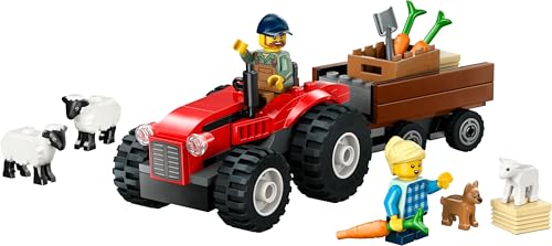 LEGO City Traktor mit Anhänger - Bauernhof Spielzeug mit Traktor & Tierfiguren - Montessori Spielsets für Jungen und Mädchen ab 4 Jahren - Geschenk mit 2 Minifiguren 60461 - Image 4