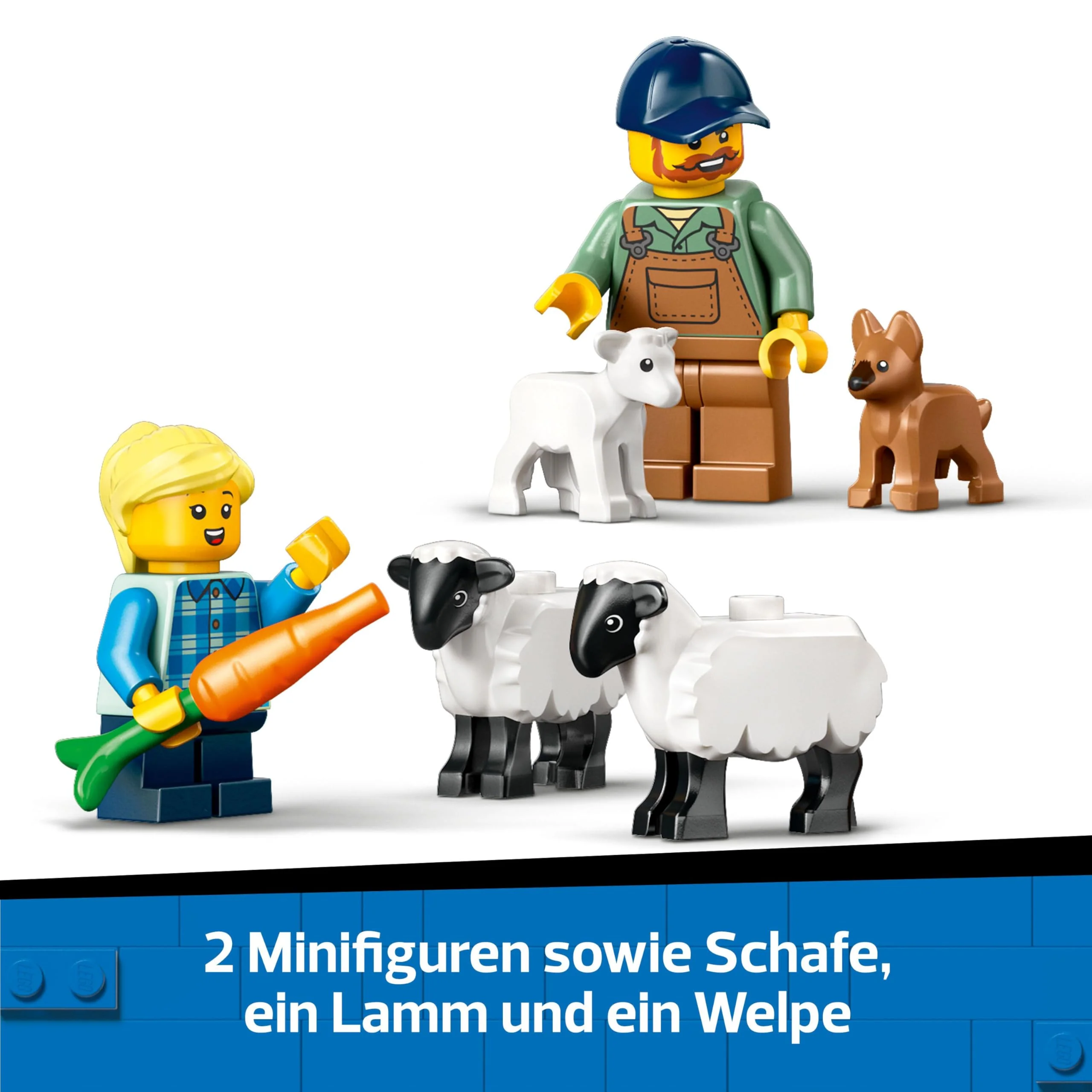 LEGO City Traktor mit Anhänger - Bauernhof Spielzeug mit Traktor & Tierfiguren - Montessori Spielsets für Jungen und Mädchen ab 4 Jahren - Geschenk mit 2 Minifiguren 60461 - Image 8