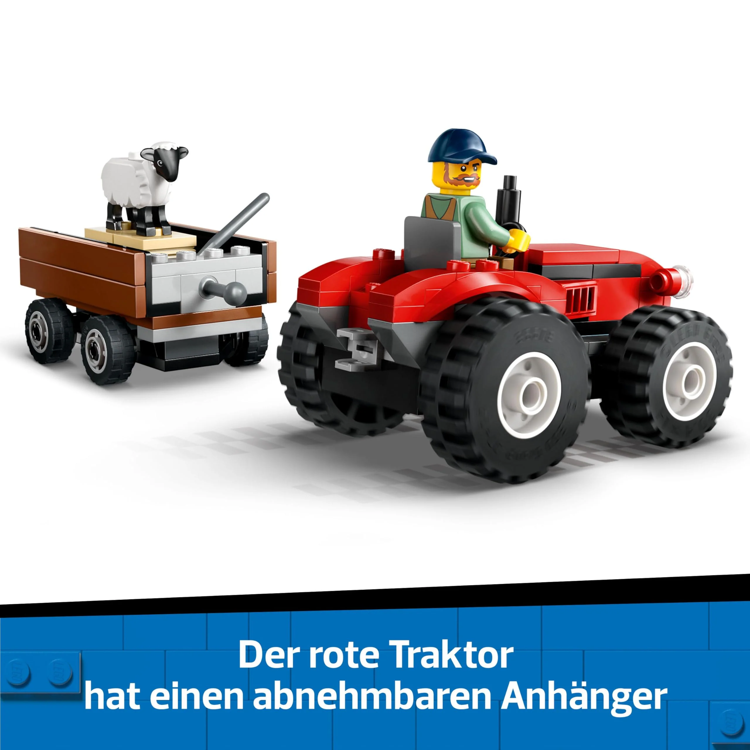 LEGO City Traktor mit Anhänger - Bauernhof Spielzeug mit Traktor & Tierfiguren - Montessori Spielsets für Jungen und Mädchen ab 4 Jahren - Geschenk mit 2 Minifiguren 60461 - Image 9