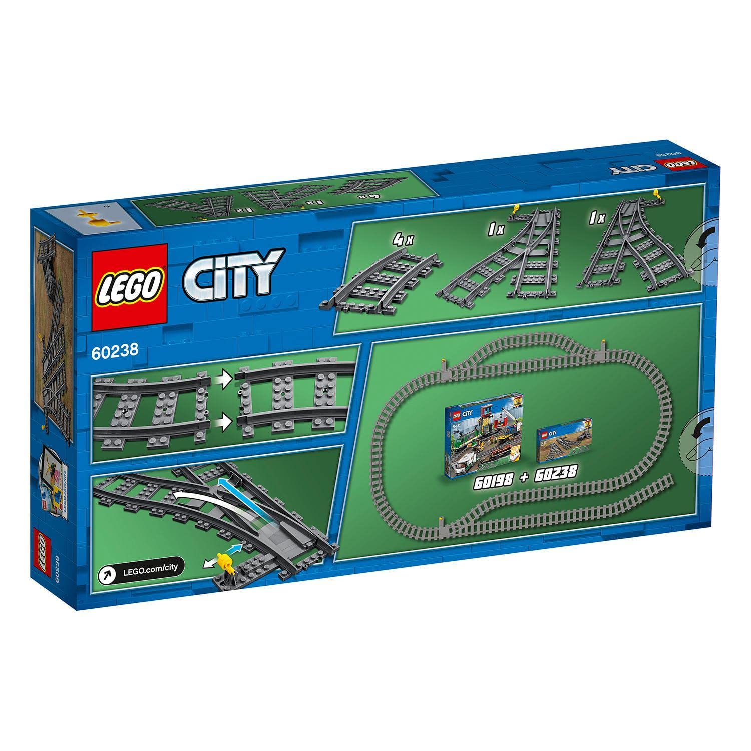 LEGO City Weichen, 6 Elemente, Erweiterungsset für Kinder, Spielzeug Set 60238 - Image 2