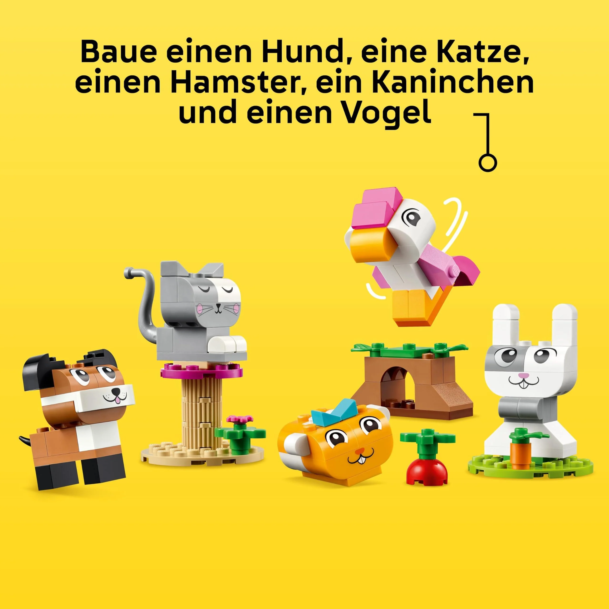 LEGO Classic Kreative Tiere - Spielzeugtiere zum Bauen und Spielen - Lernspielzeug mit Hund, Katze, Hase, Hamster & Vogel - Spielset als Kinder Geschenk für Mädchen und Jungen ab 5 Jahren - 11034 - Image 11