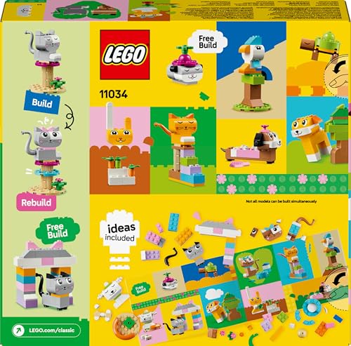 LEGO Classic Kreative Tiere - Spielzeugtiere zum Bauen und Spielen - Lernspielzeug mit Hund, Katze, Hase, Hamster & Vogel - Spielset als Kinder Geschenk für Mädchen und Jungen ab 5 Jahren - 11034 - Image 2