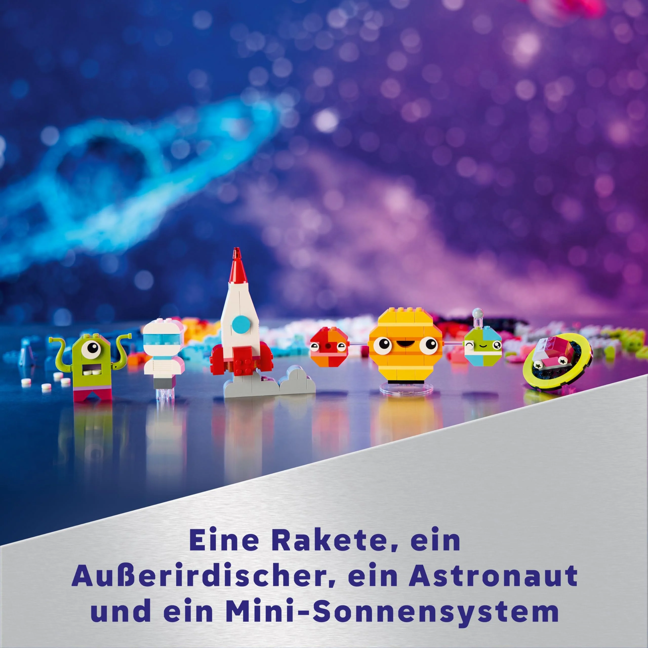 LEGO Classic Kreative Weltraumplaneten, baubares Sonnensystem-Modell für Kinder, Weltraum-Spielzeug mit Rakete, Raumschiff, Planeten und Alien, Geschenk für Kinder, Jungs und Mädchen ab 5 Jahren 11037 - Image 11