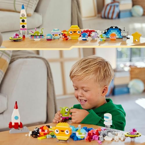 LEGO Classic Kreative Weltraumplaneten, baubares Sonnensystem-Modell für Kinder, Weltraum-Spielzeug mit Rakete, Raumschiff, Planeten und Alien, Geschenk für Kinder, Jungs und Mädchen ab 5 Jahren 11037 - Image 5