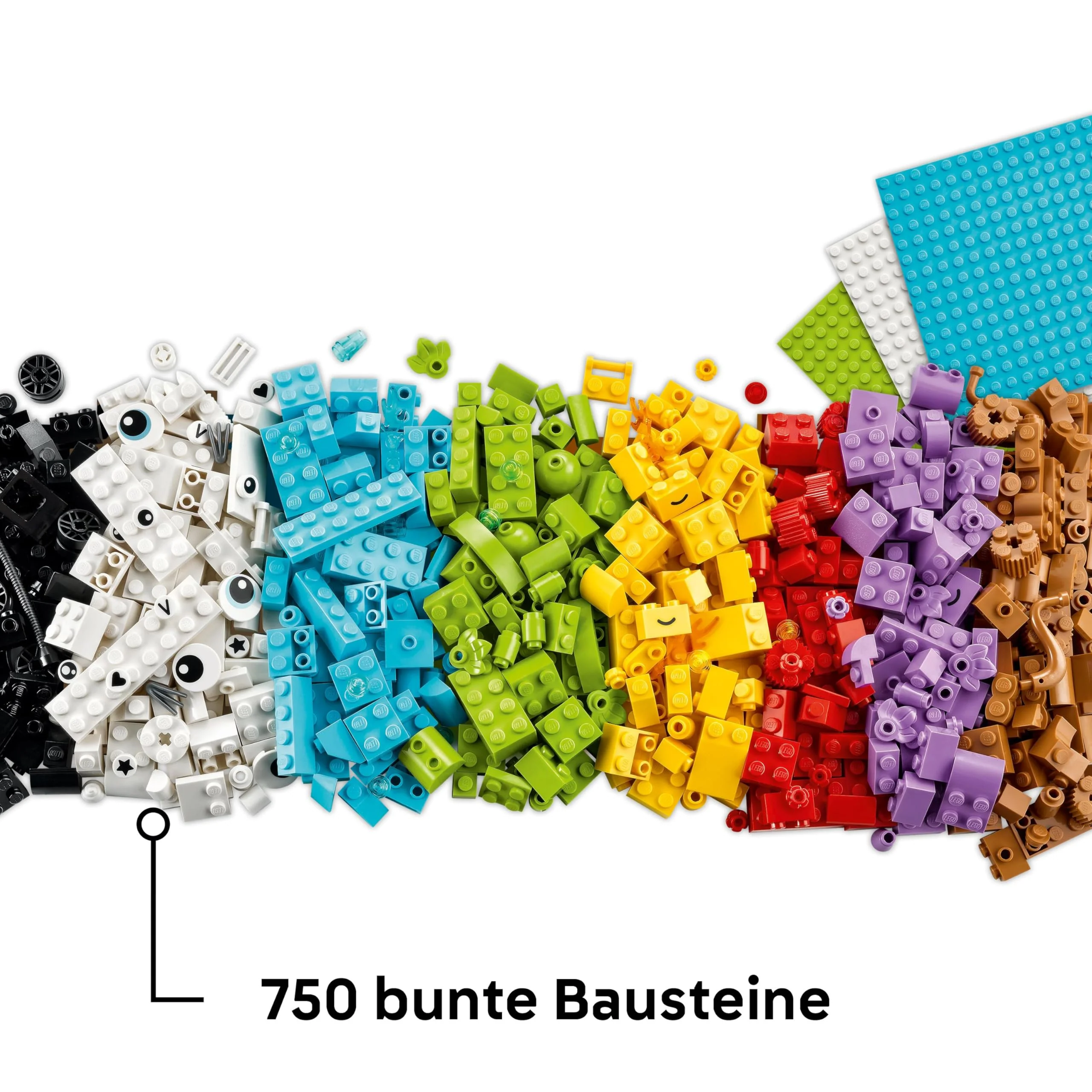 LEGO Classic Kreativset zum Bauen und Spielen - Set mit bunten Bausteinen - Baue EIN Haus, Hund, Löschauto, Klaviertastatur und Regenbogen - Bastelset für Jungen & Mädchen ab 5 Jahren 11044 - Image 8
