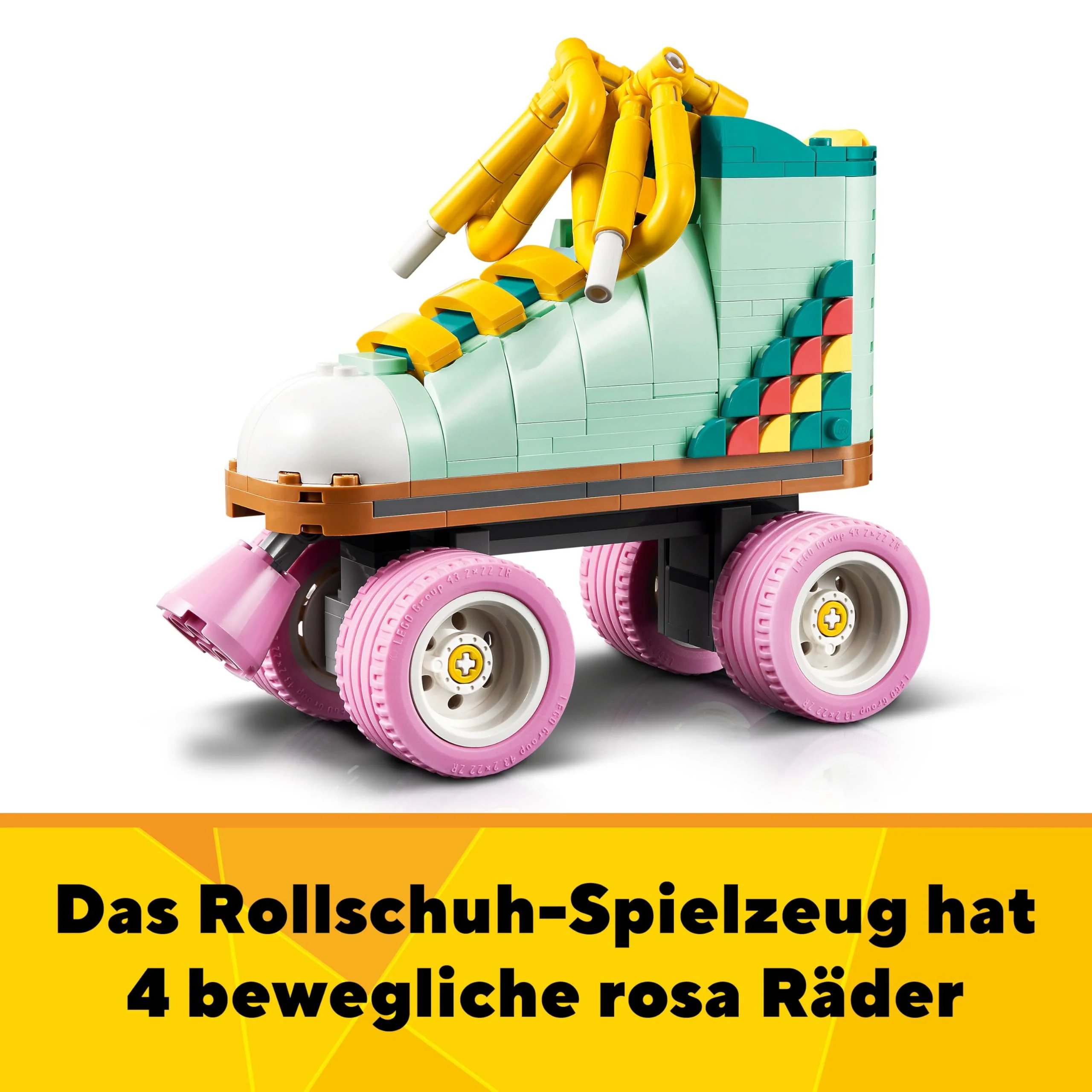 LEGO Creator 3-in-1 Retro Rollschuh – Spielzeug zum Bauen und Ausstellen - Verwandelt sich in ein Mini-Skateboard oder ein Boombox Radio – Kreatives Geschenk für Mädchen und Jungen ab 8 Jahren – 31148 - Image 10