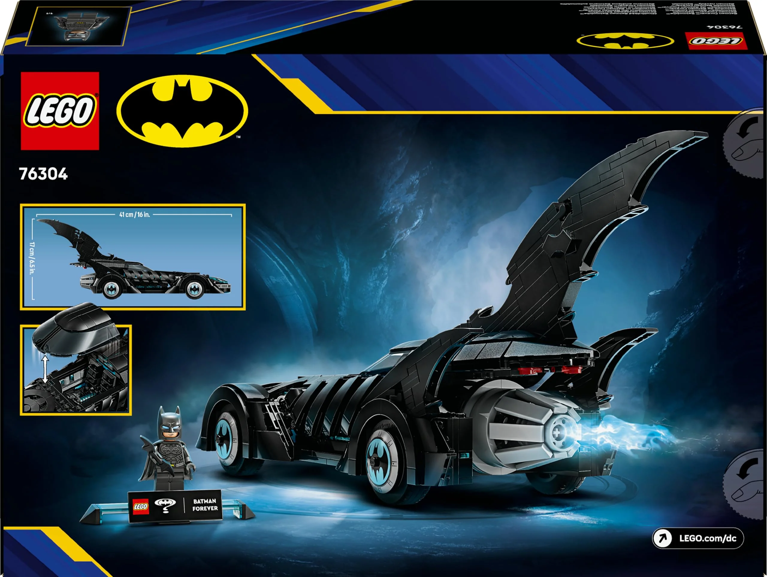 LEGO DC Batman Forever Batmobil – Superhelden Fahrzeug mit Minifigur – mit aufklappbarem Cockpit und detailgetreuem Innenraum – Geschenk für Jungen ab 12 Jahren, Teenager und Erwachsene Fans – 76304 - Image 2