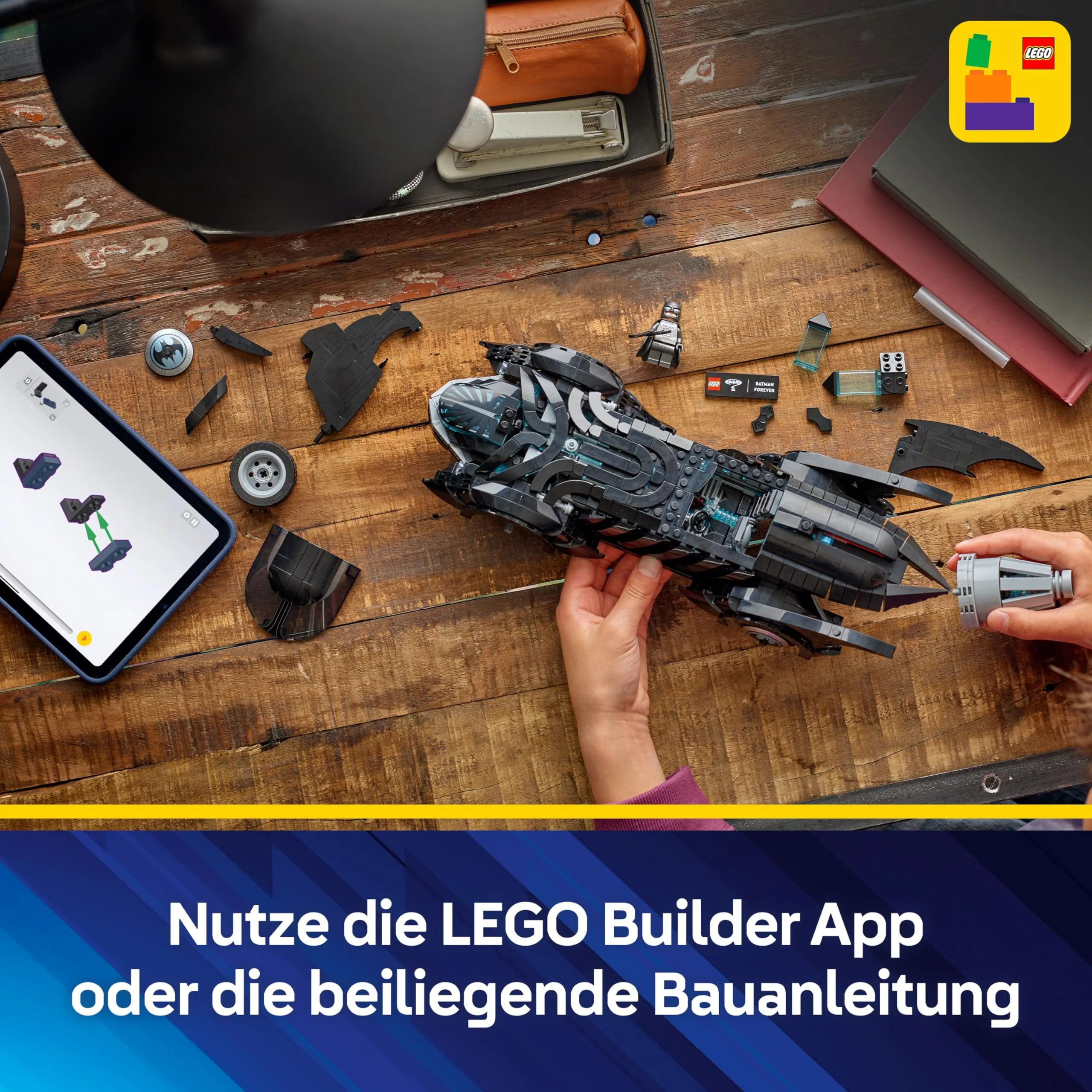 LEGO DC Batman Forever Batmobil – Superhelden Fahrzeug mit Minifigur – mit aufklappbarem Cockpit und detailgetreuem Innenraum – Geschenk für Jungen ab 12 Jahren, Teenager und Erwachsene Fans – 76304 - Image 6
