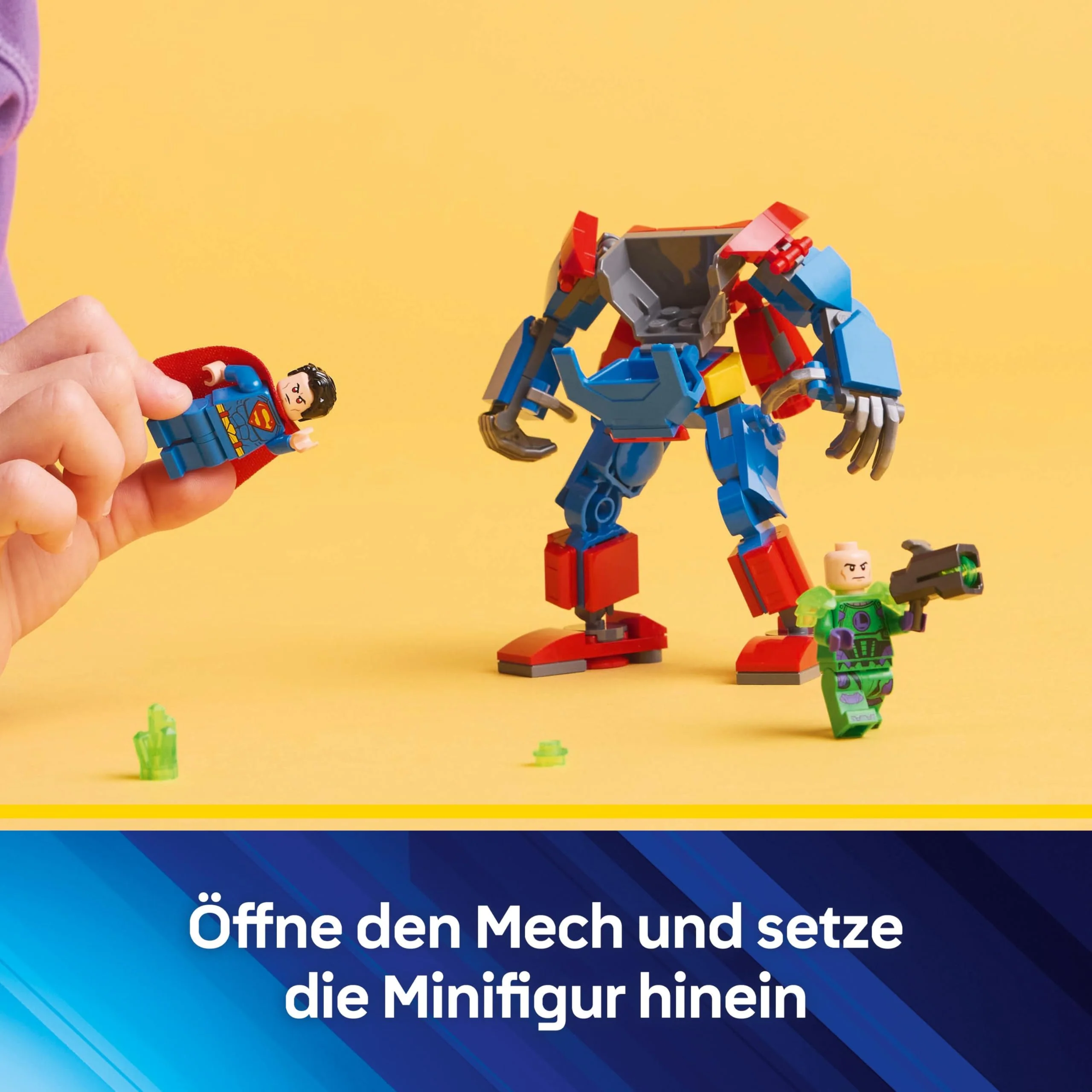 LEGO DC Superman Mech vs. Lex Luthor - Superhelden Spielzeug mit 2 Minifiguren - baubare Actionfigur mit beweglichen Armen, Beinen und Fingern - Geschenk für Jungen und Mädchen ab 6 Jahren 76302 - Image 12