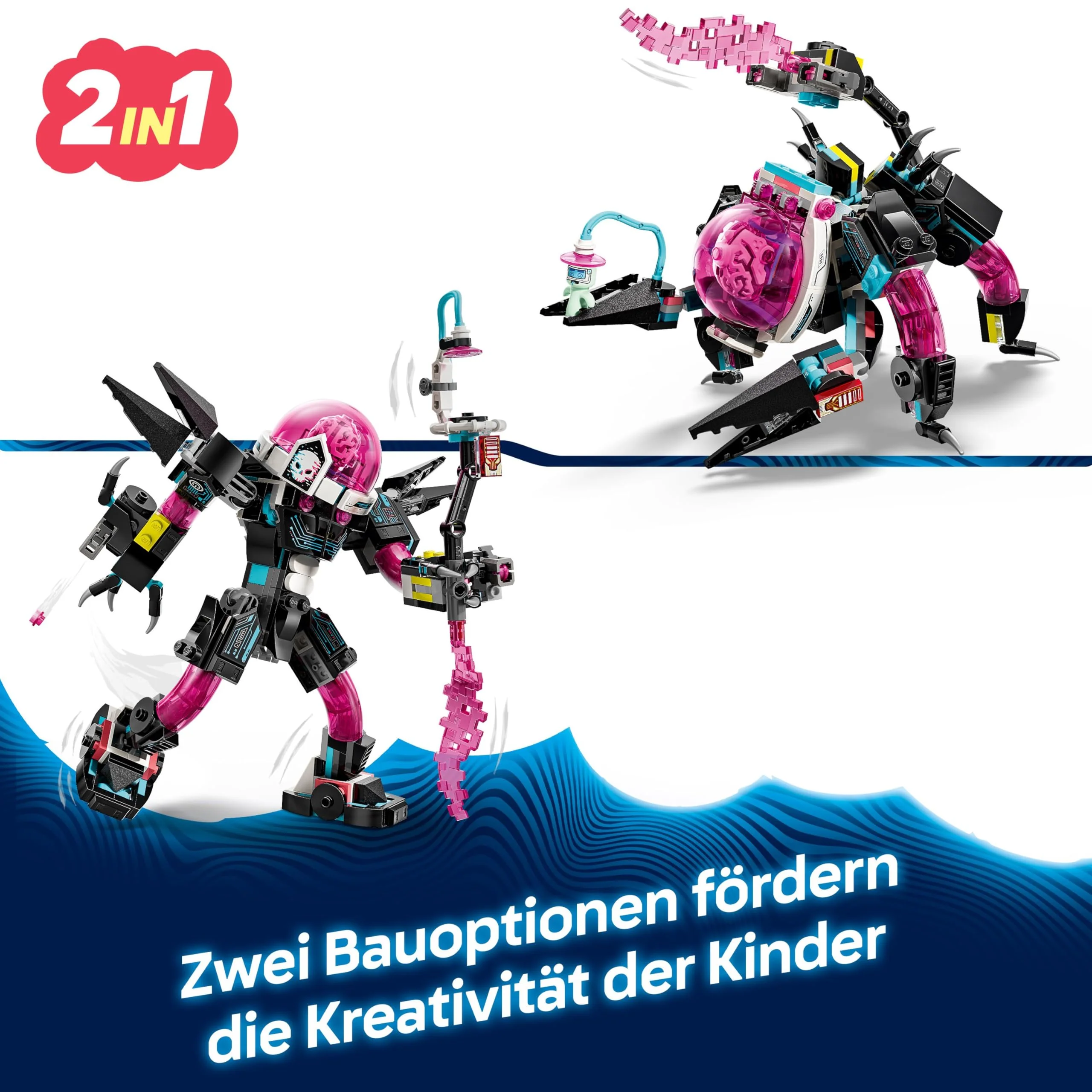 LEGO DREAMZzz 2-in-1 Mateo vs. Cyberhirn-Mech - Roboter Spielzeug für Jungen & Mädchen ab 8 Jahren - Umbaubar in Skorpion - Inkl. Einer Minifigur und einem Träumling - kreative Geschenkidee - 71495 - Image 7