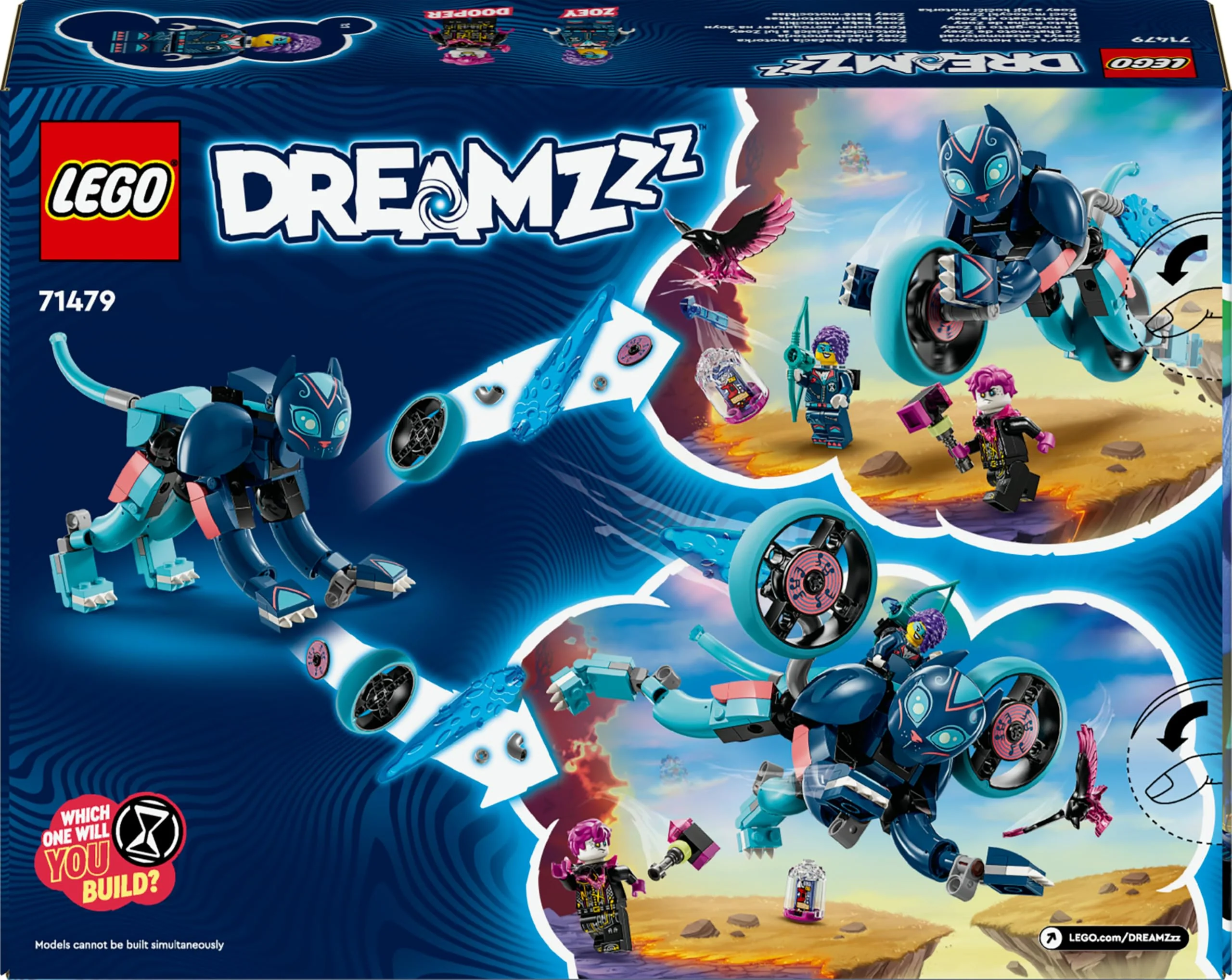 LEGO DREAMZzz 2-in-1 Zoeys Katzenmotorrad, Geschenk für Kinder ab 7 Jahren, Tierfigur zum Umbauen, Spielzeugmotorrad, Fantasy-Spielset für Jungen und Mädchen 71479 - Image 2