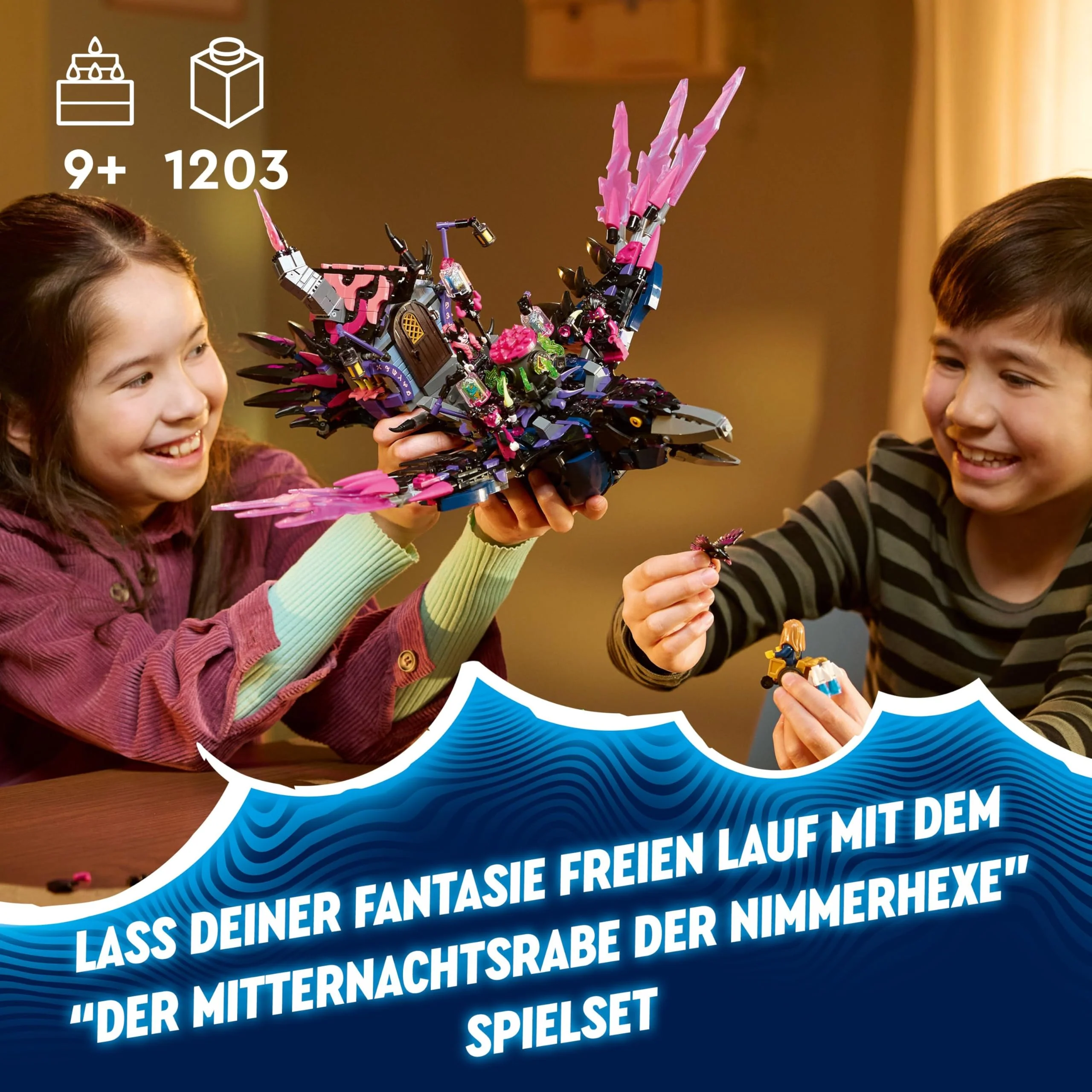 LEGO DREAMZzz 3-in-1 Der Mitternachtsrabe der Nimmerhexe, Spielset für Jungen und Mädchen ab 9 Jahren, mit Tierfigur, Fantasy-Hütte zum Umbauen in EIN Haus, eine Spinne oder einen Vogel 71478 - Image 12