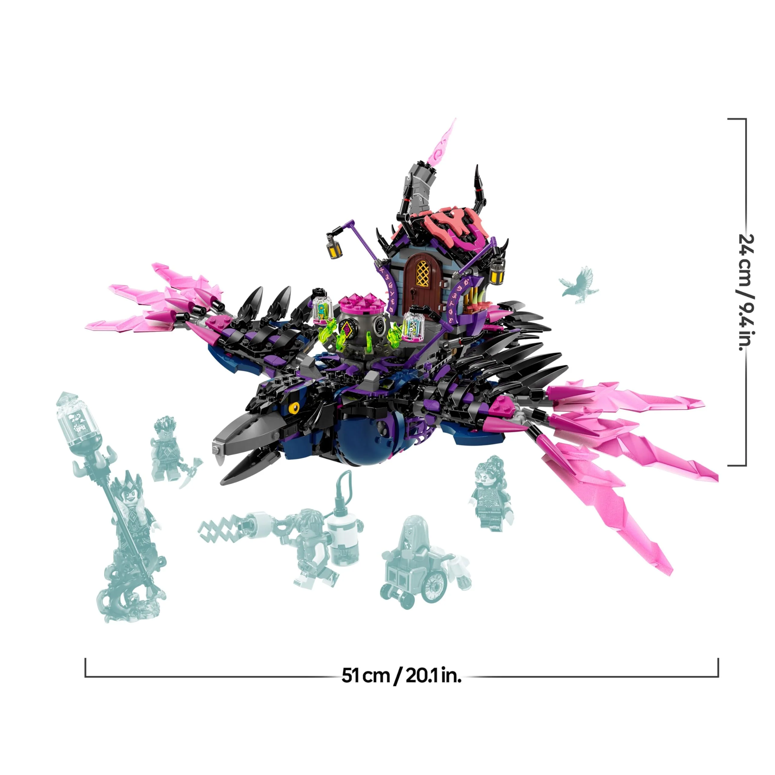 LEGO DREAMZzz 3-in-1 Der Mitternachtsrabe der Nimmerhexe, Spielset für Jungen und Mädchen ab 9 Jahren, mit Tierfigur, Fantasy-Hütte zum Umbauen in EIN Haus, eine Spinne oder einen Vogel 71478 - Image 6