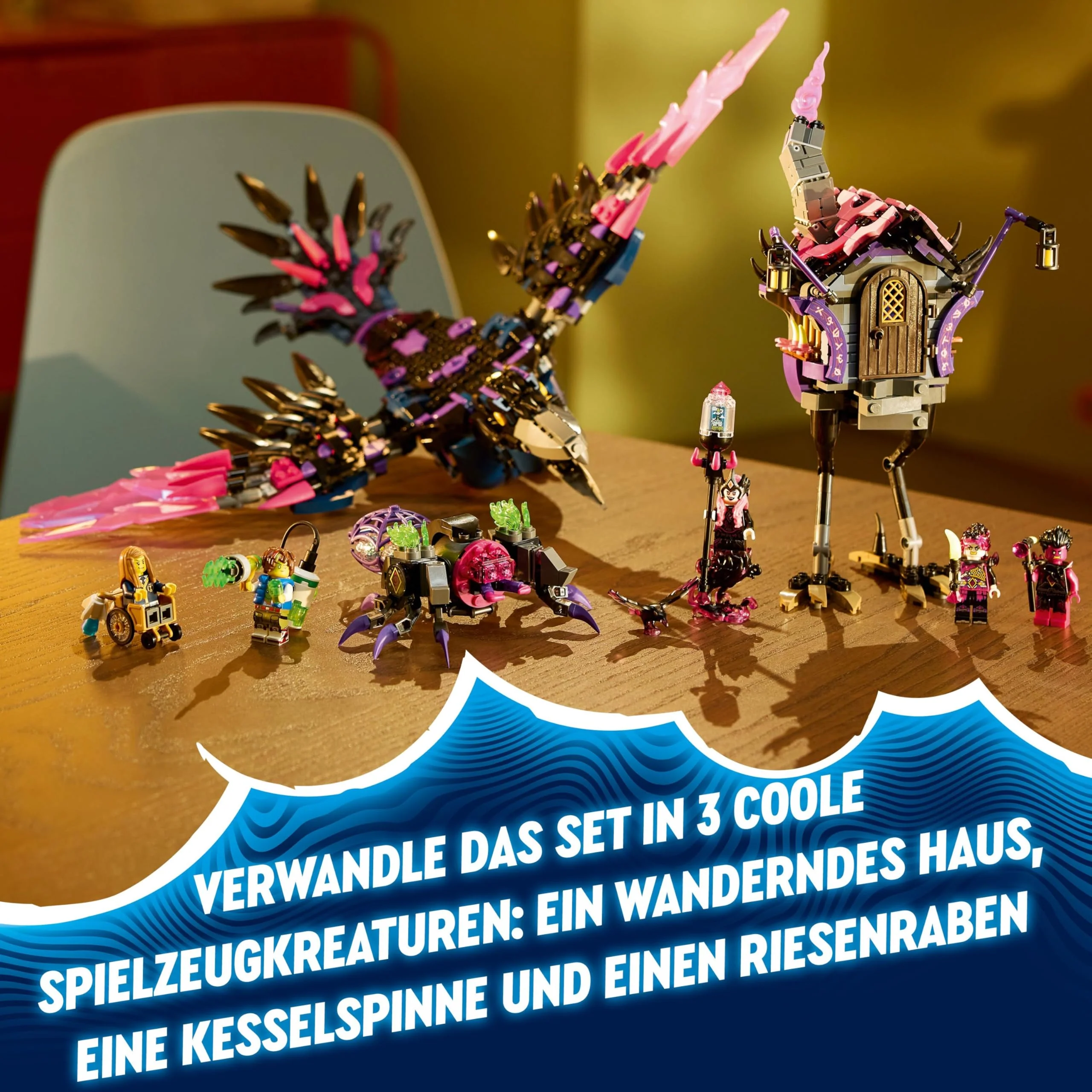 LEGO DREAMZzz 3-in-1 Der Mitternachtsrabe der Nimmerhexe, Spielset für Jungen und Mädchen ab 9 Jahren, mit Tierfigur, Fantasy-Hütte zum Umbauen in EIN Haus, eine Spinne oder einen Vogel 71478 - Image 9