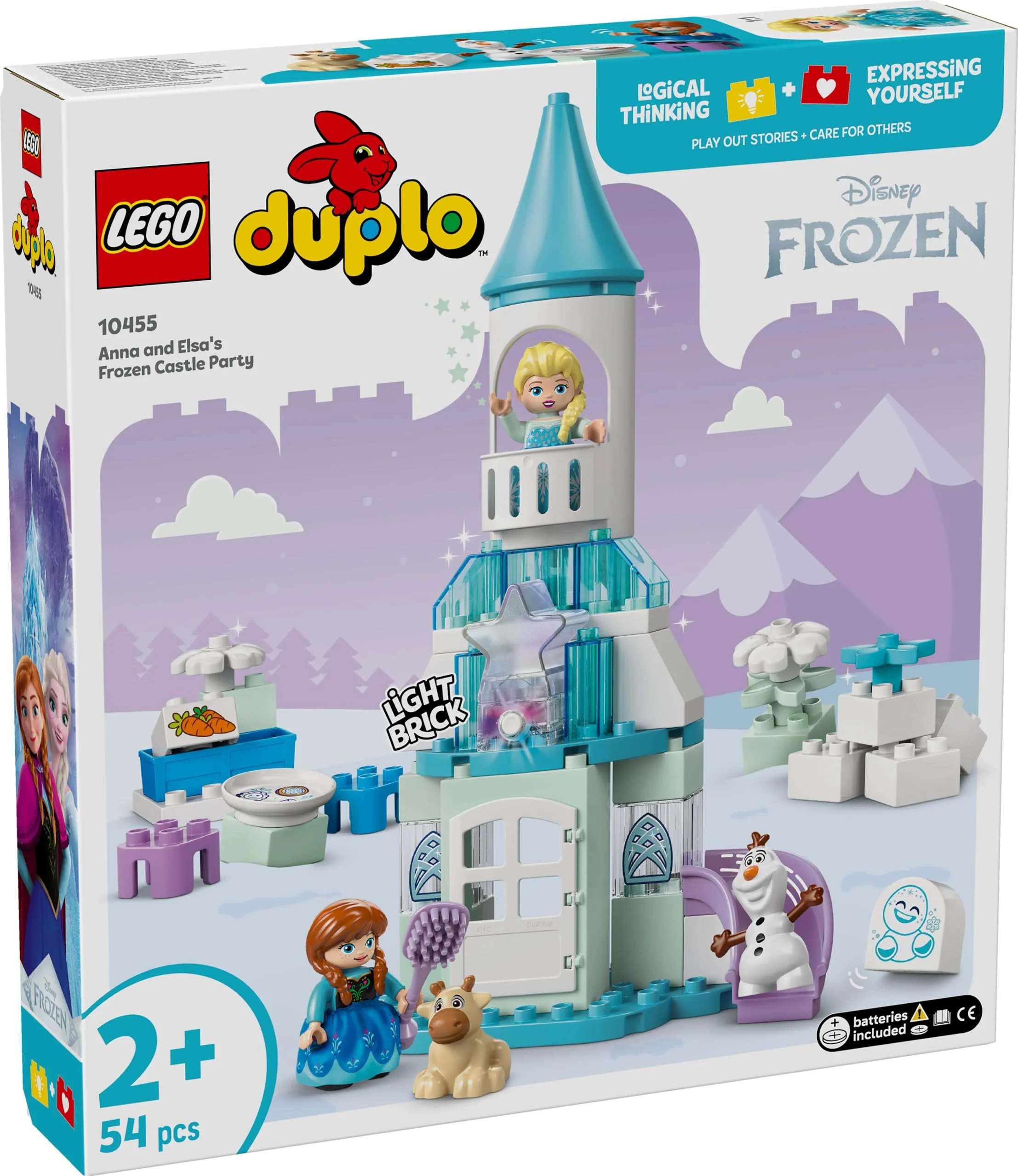 LEGO DUPLO │ Disney Annas und Elsas Party im Eispalast - Frozen Spielzeug mit ELSA Figur, Lichtstein & Zubehör - Kleinkinder Motorikspielzeug ab 2 Jahren - Minifiguren für Mädchen und Jungen - 10455 - Image 3