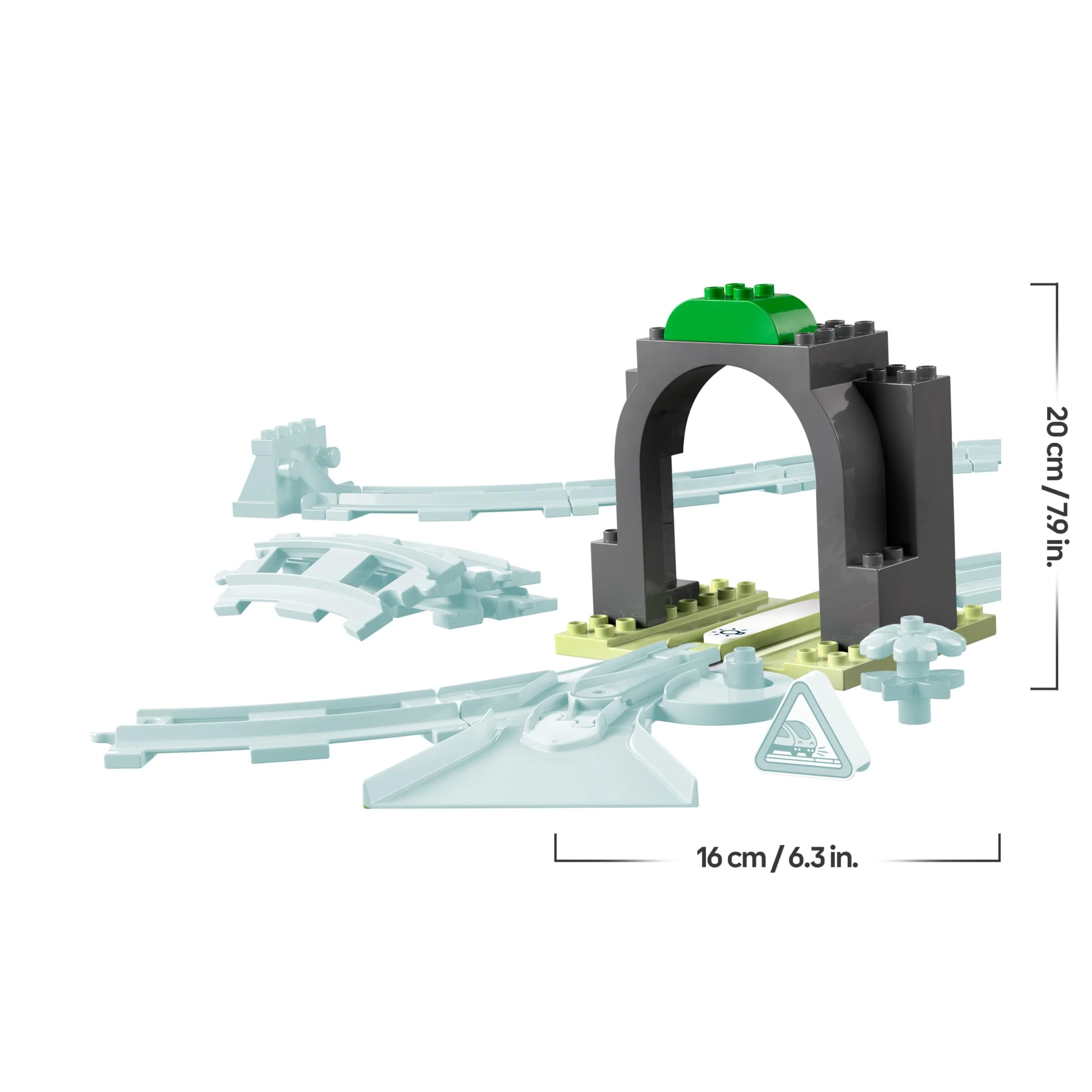 LEGO DUPLO Eisenbahntunnel und Schienen – Erweiterungsset - Lernspielzeug für Kleinkinder – 10-teilige Bahnstrecke mit Trichter und Weiche – Geschenk für Jungen & Mädchen ab 2 Jahren - 10425 - Image 5