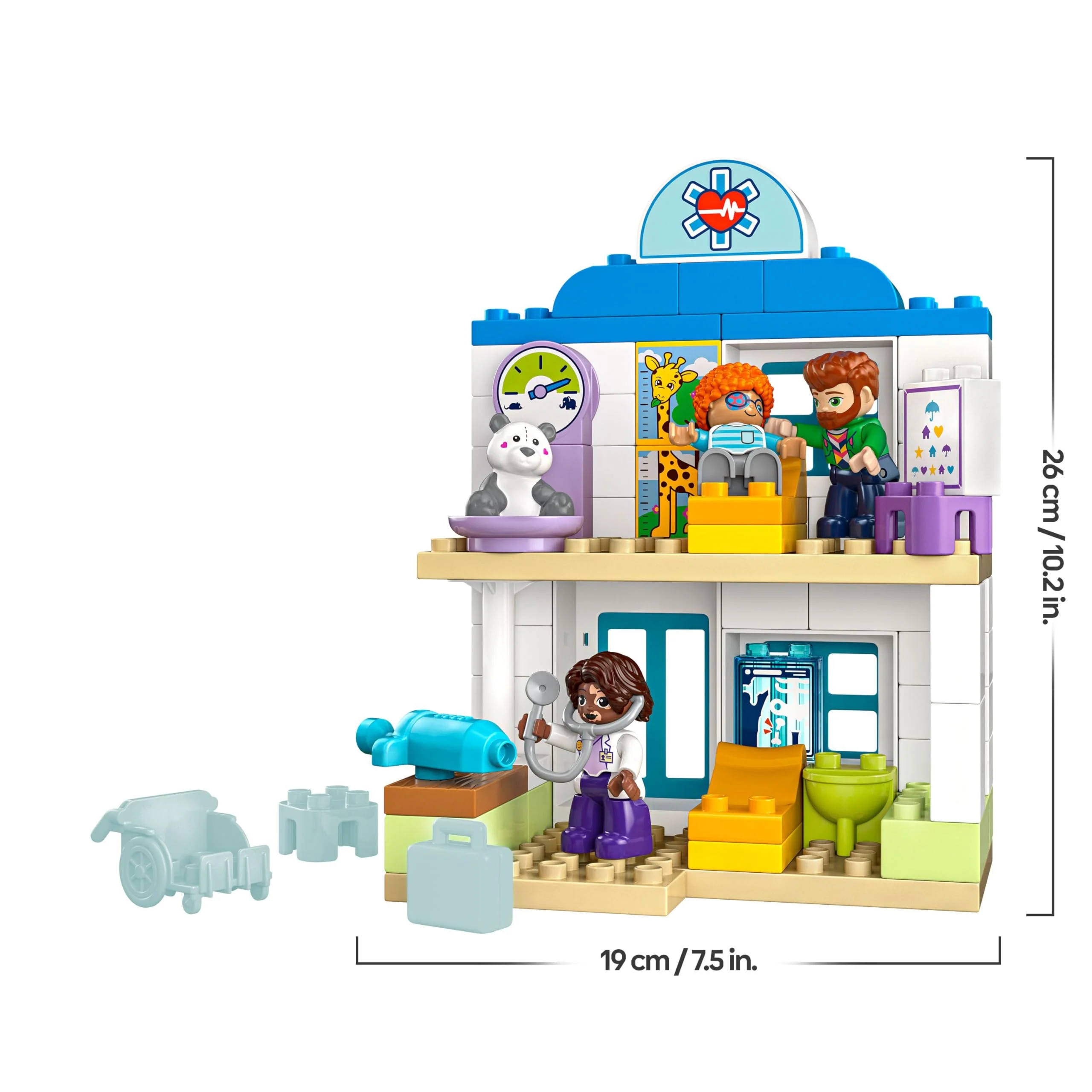 LEGO Duplo Erster Arztbesuch – Lernspielzeug für Mädchen und Jungen ab 2 Jahren – Montessori Spielzeug mit 4 Figuren, Arzt, Teddy, Erwachsener, Kinder und Gefühlskarten – Kinder Geschenk – 10449 - Image 5