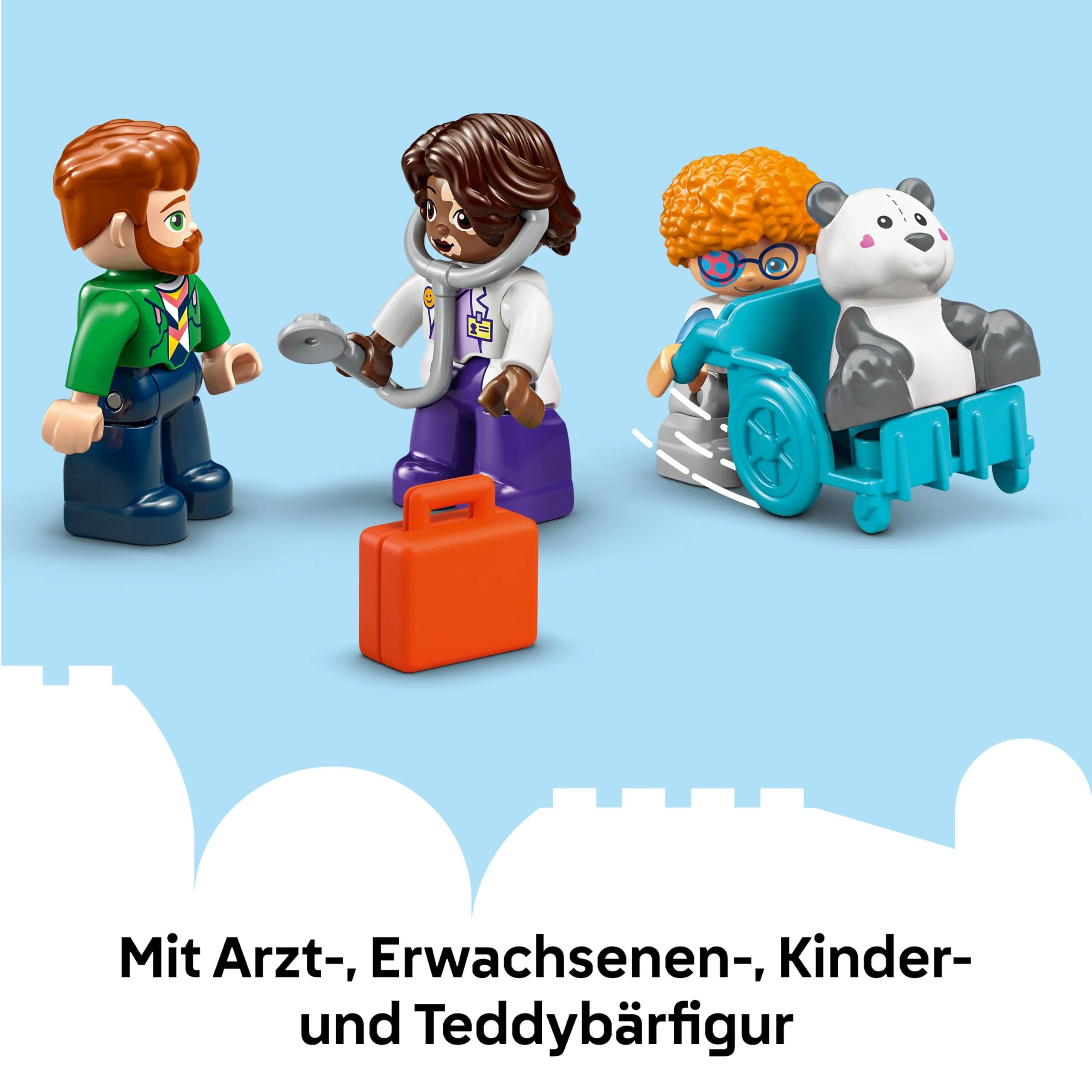 LEGO Duplo Erster Arztbesuch – Lernspielzeug für Mädchen und Jungen ab 2 Jahren – Montessori Spielzeug mit 4 Figuren, Arzt, Teddy, Erwachsener, Kinder und Gefühlskarten – Kinder Geschenk – 10449 - Image 7