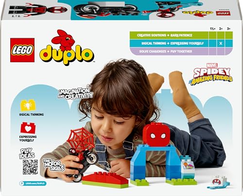 LEGO DUPLO Marvel Spins Motorrad-Abenteuer - Motorikspielzeug zur TV-Serie Spidey und Seine Super-Freunde - Kreatives Motorrad Spielzeug zum Bauen für Kinder ab 2 Jahren - Kleinkind Spielzeug 10424 - Image 2