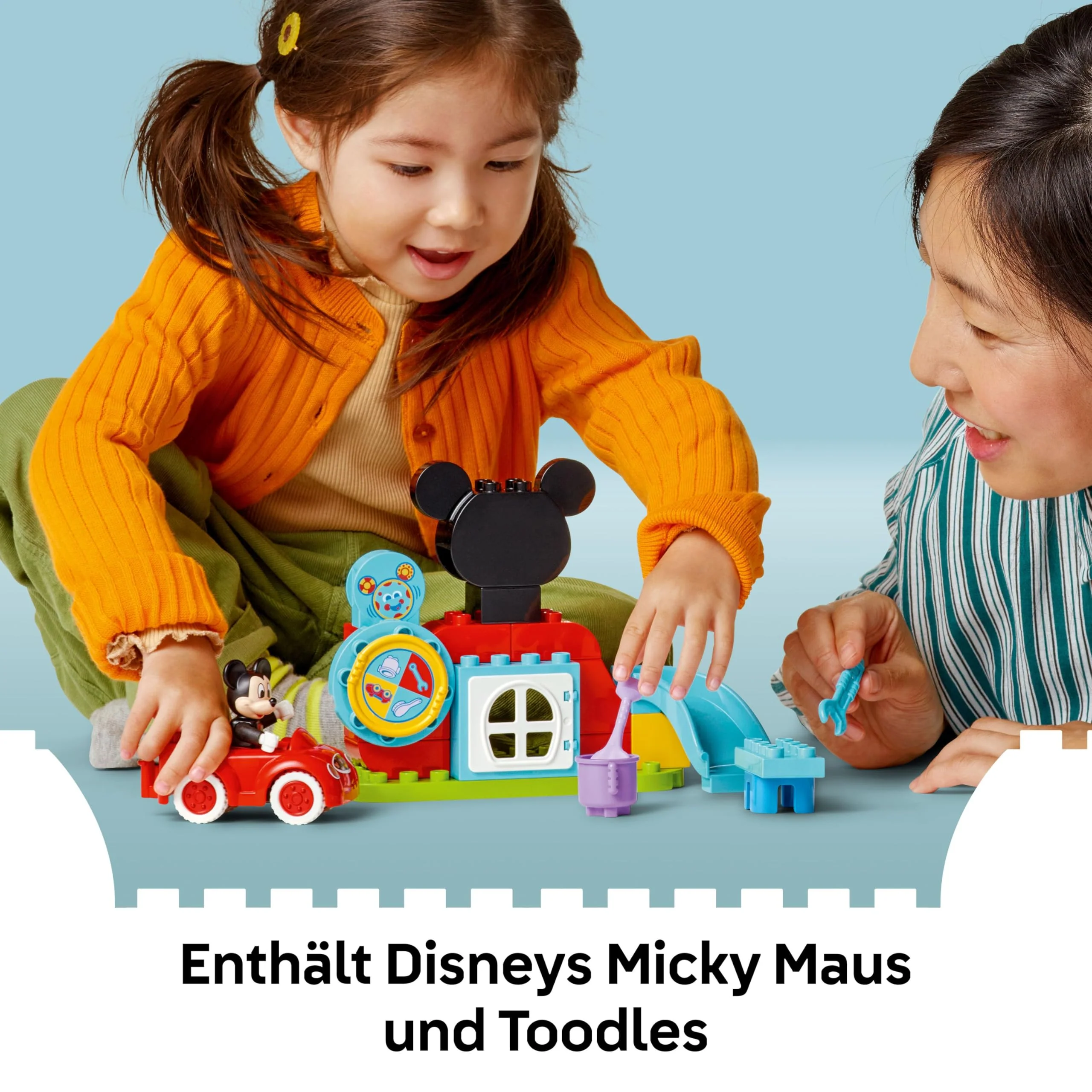 LEGO Duplo Mickys Clubhaus und Auto – Farbzuordnungs Spielzeug für Jungen und Mädchen ab 2 Jahren – Lernspielzeug für Kleinkinder mit Micky Maus Figur und Aktivitätsrad – Kinder Geschenk – 10454 - Image 6